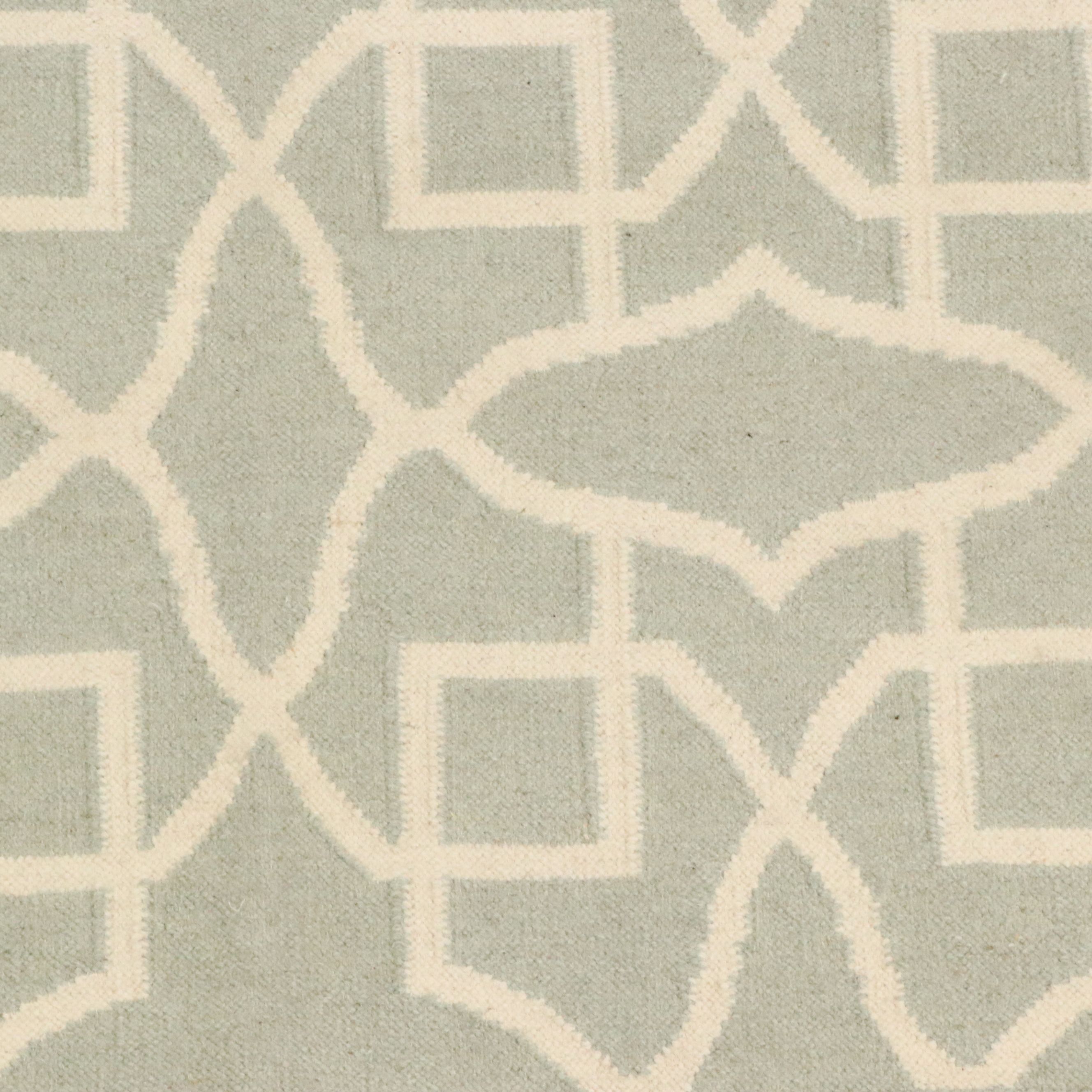 5' x 8' Handmade Geometric Fretwork Contemporary Indian Dhurrie Area Rug