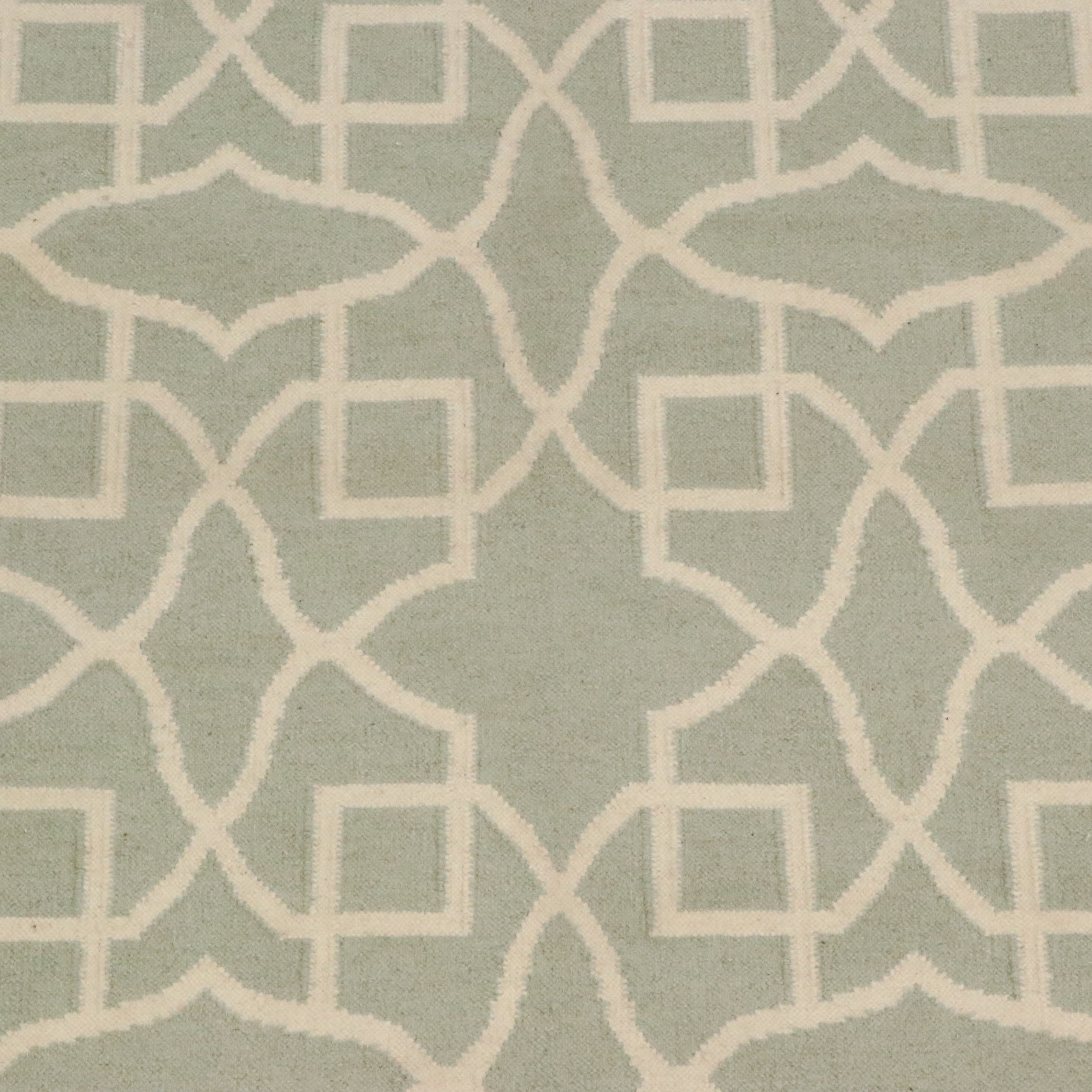 5' x 8' Handmade Geometric Fretwork Contemporary Indian Dhurrie Area Rug