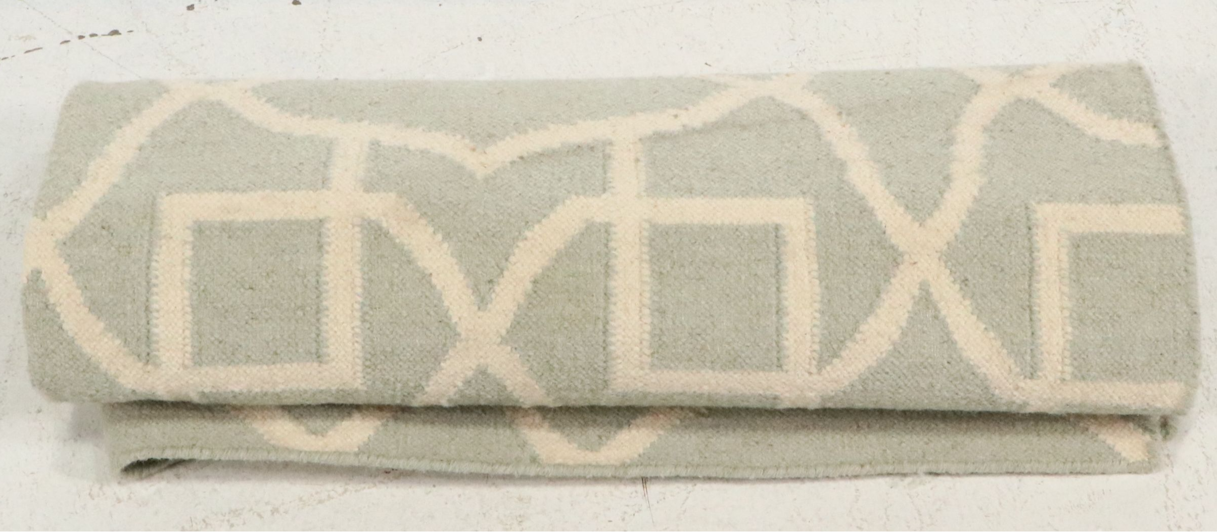 5' x 8' Handmade Geometric Fretwork Contemporary Indian Dhurrie Area Rug