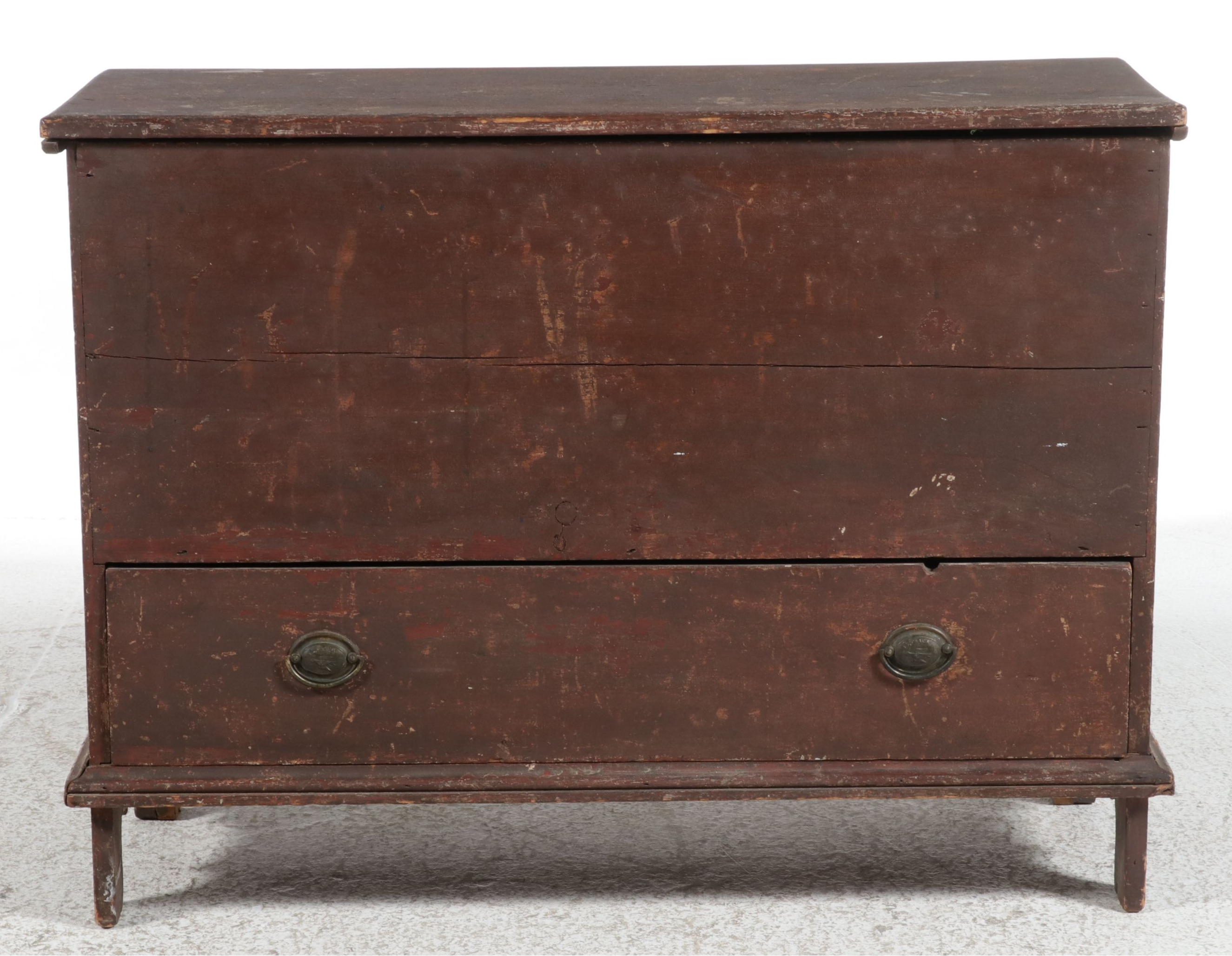 American Primitive Painted Pine Mule Chest, Early 19th Century