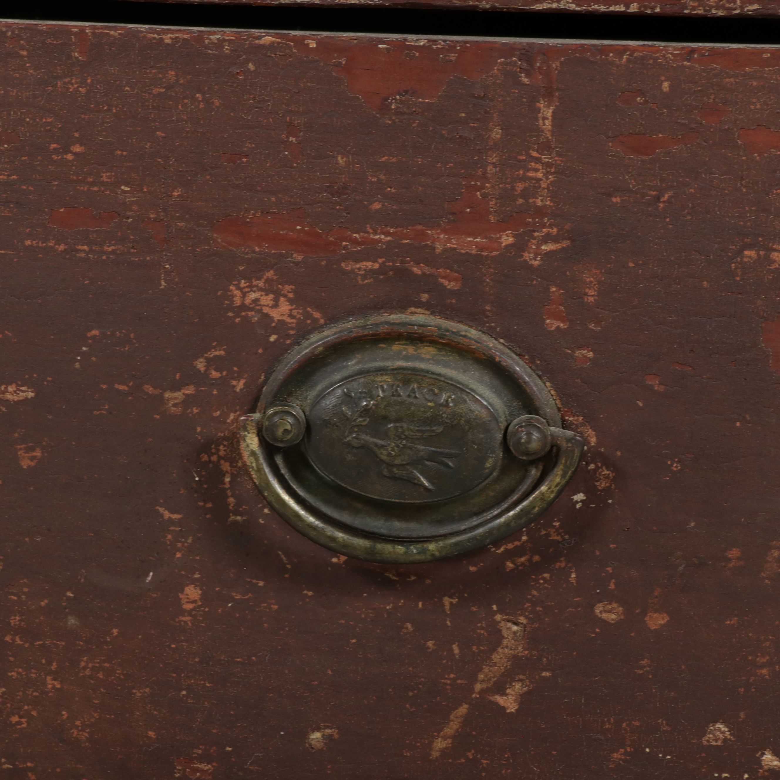 American Primitive Painted Pine Mule Chest, Early 19th Century