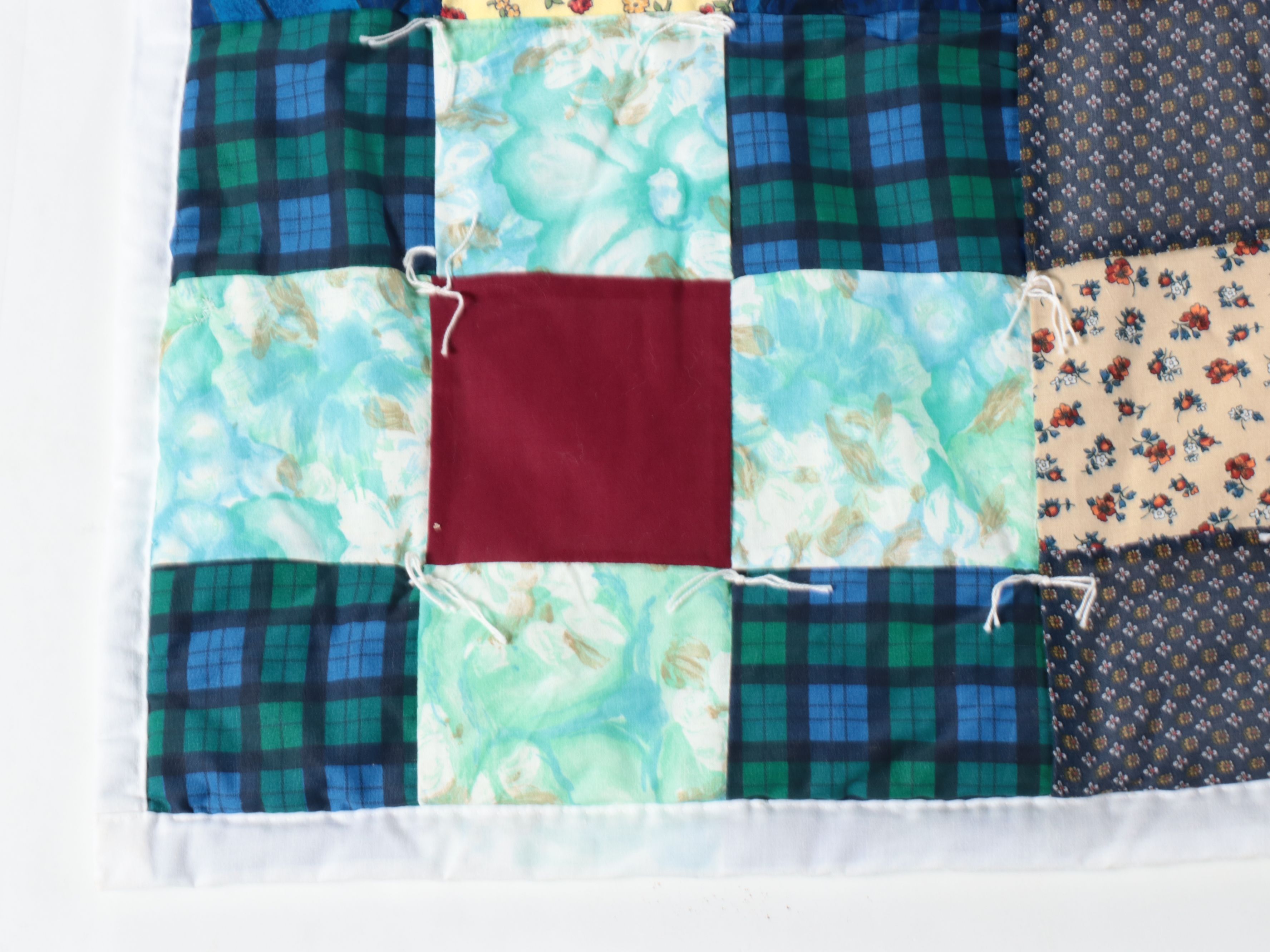 Handcrafted "Nine-Patch" Cotton Quilt