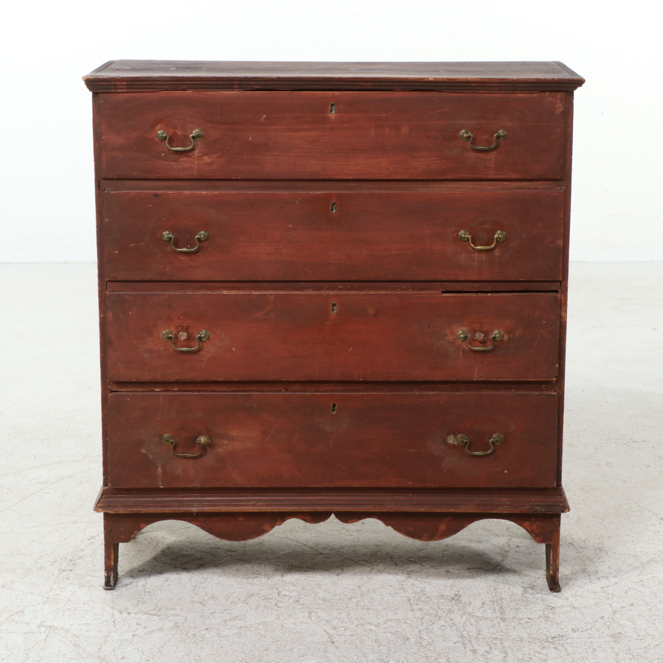 American Country Style Faux-Front Blanket Chest, Early to Mid-19th Century