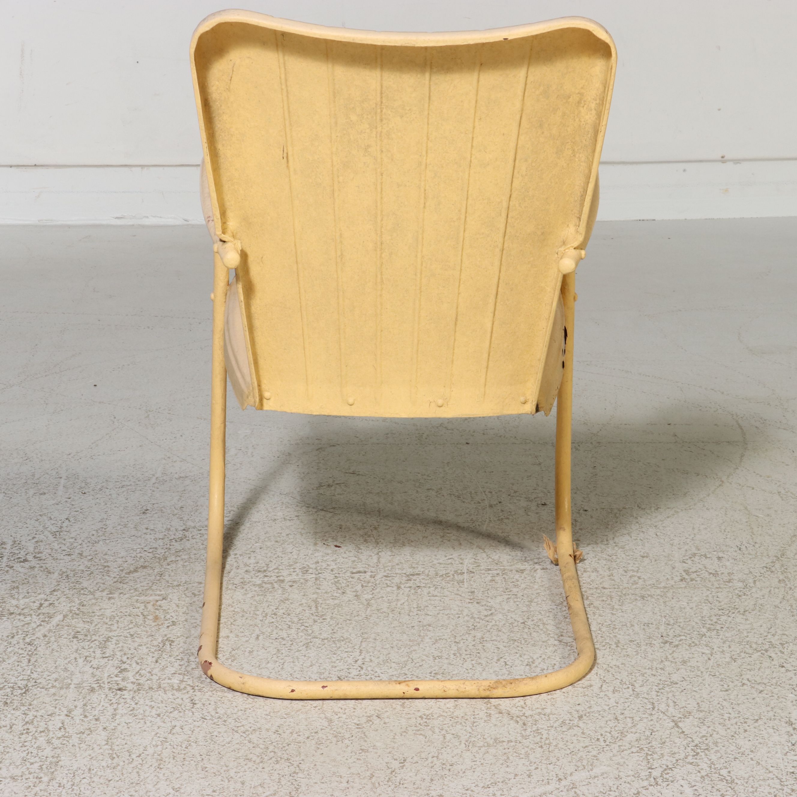 Mid Century Modern Painted Stamped Metal Lawn Chairs, Mid-20th Century