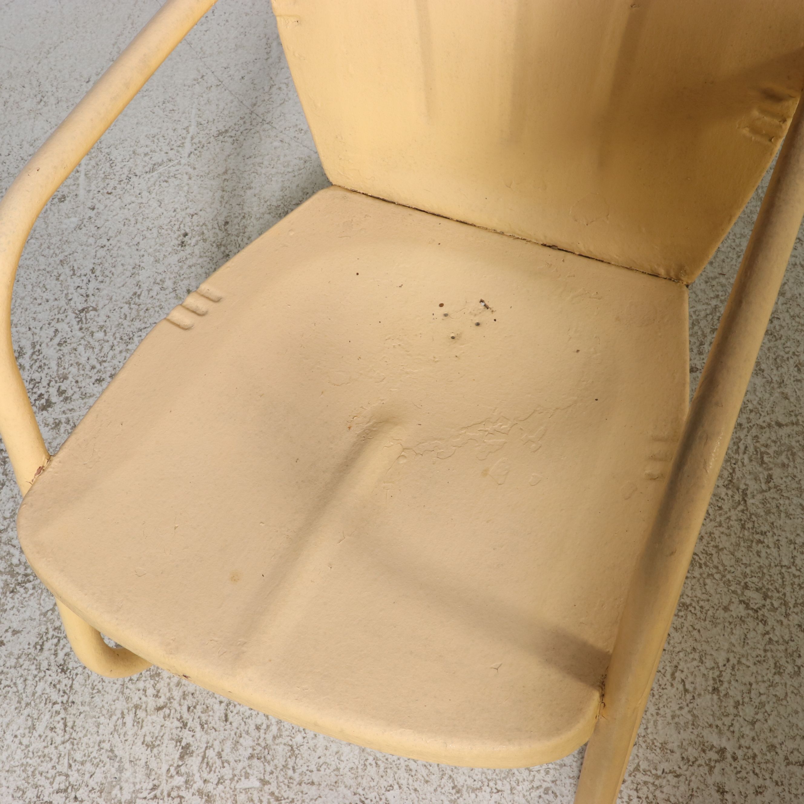 Mid Century Modern Painted Stamped Metal Lawn Chairs, Mid-20th Century