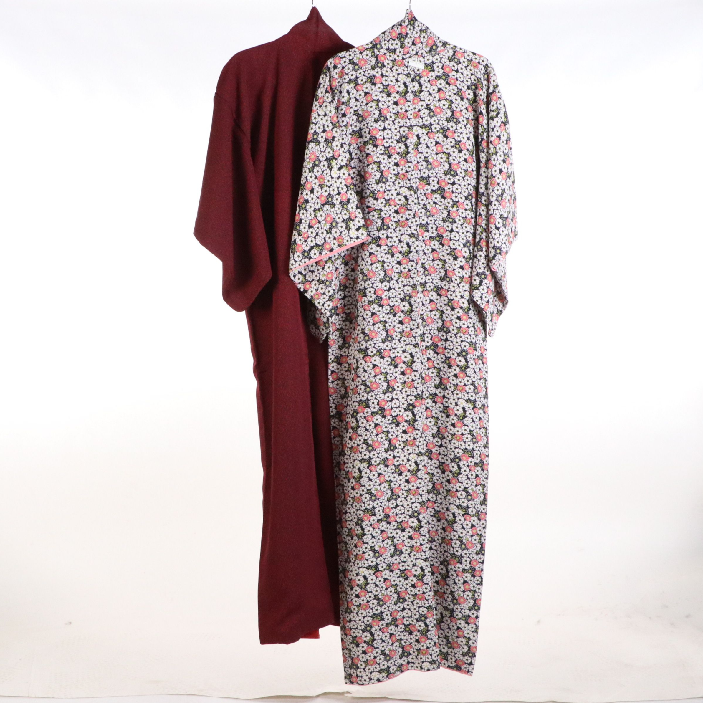 Japanese Red and All-Over Floral Kimonos