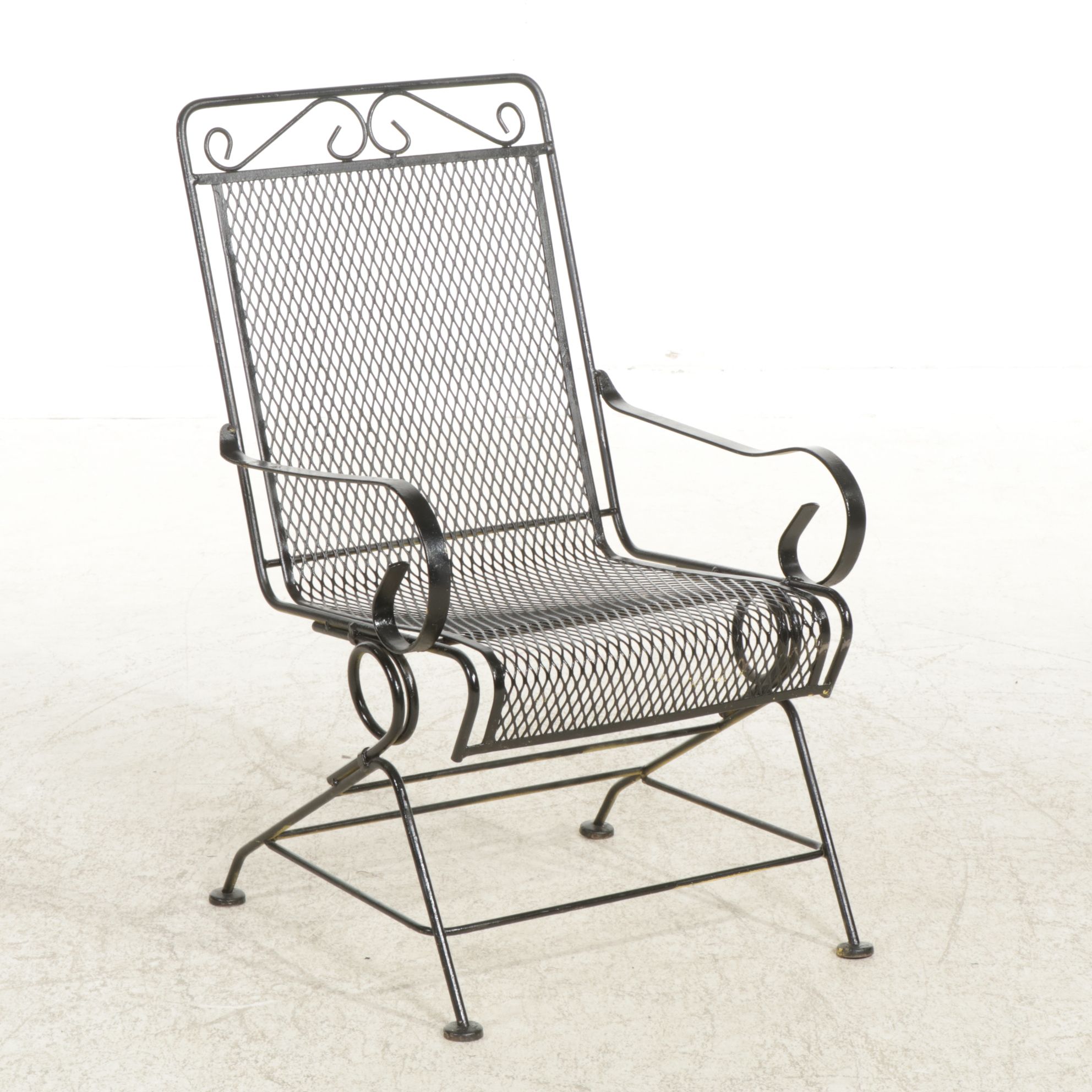 Metal Dining Table with Twister Green Granite Top and Four Metal Mesh Chairs