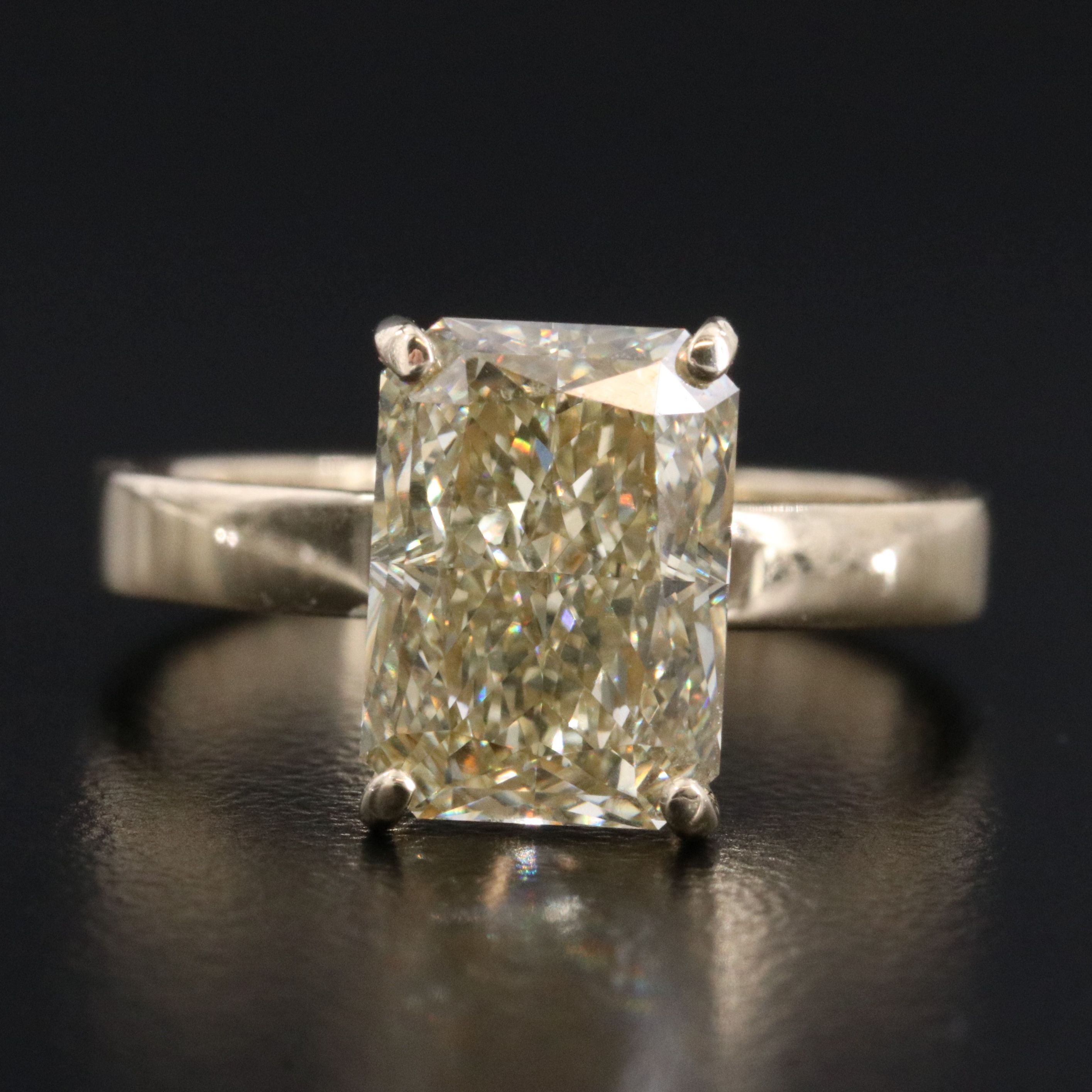 14K 4.00 CT Fancy Intense Yellow Lab Grown Diamond Ring with IGI Report