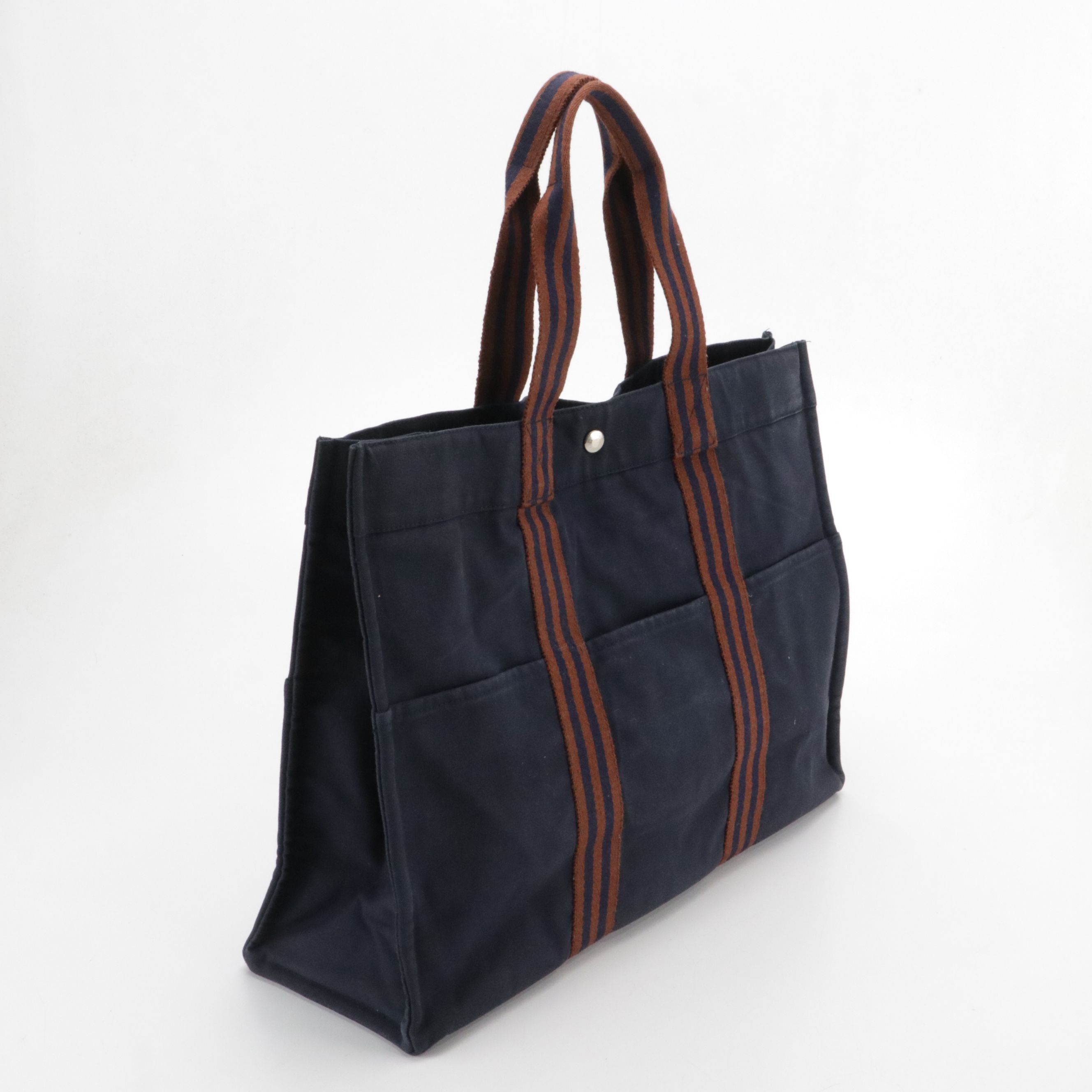 Hermès Cotton Canvas Fourre-Tout GM in Navy/Rust