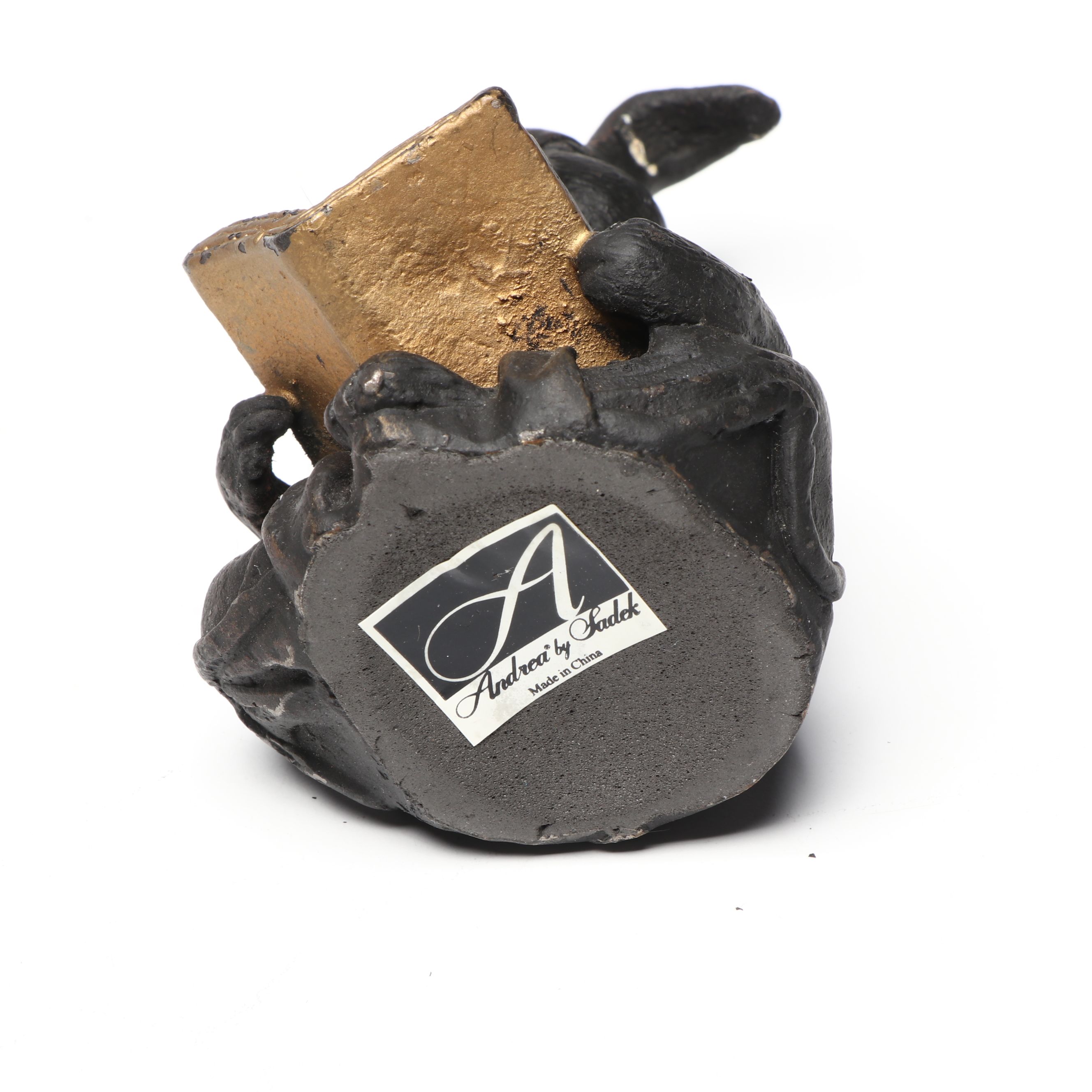 Andrea by Sadek Cast Iron Reading Bunny Paperweights