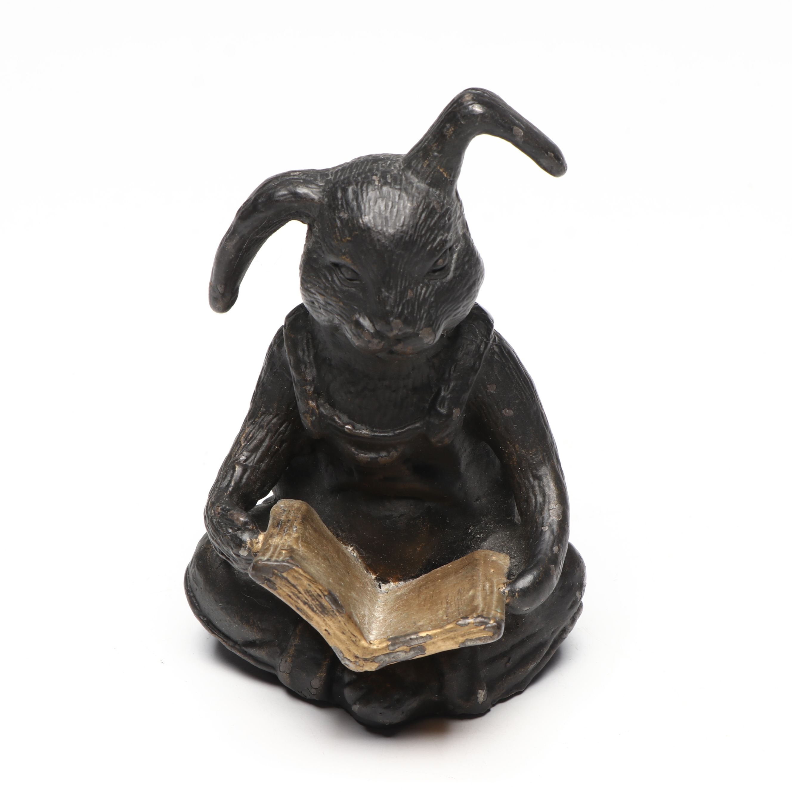 Andrea by Sadek Cast Iron Reading Bunny Paperweights