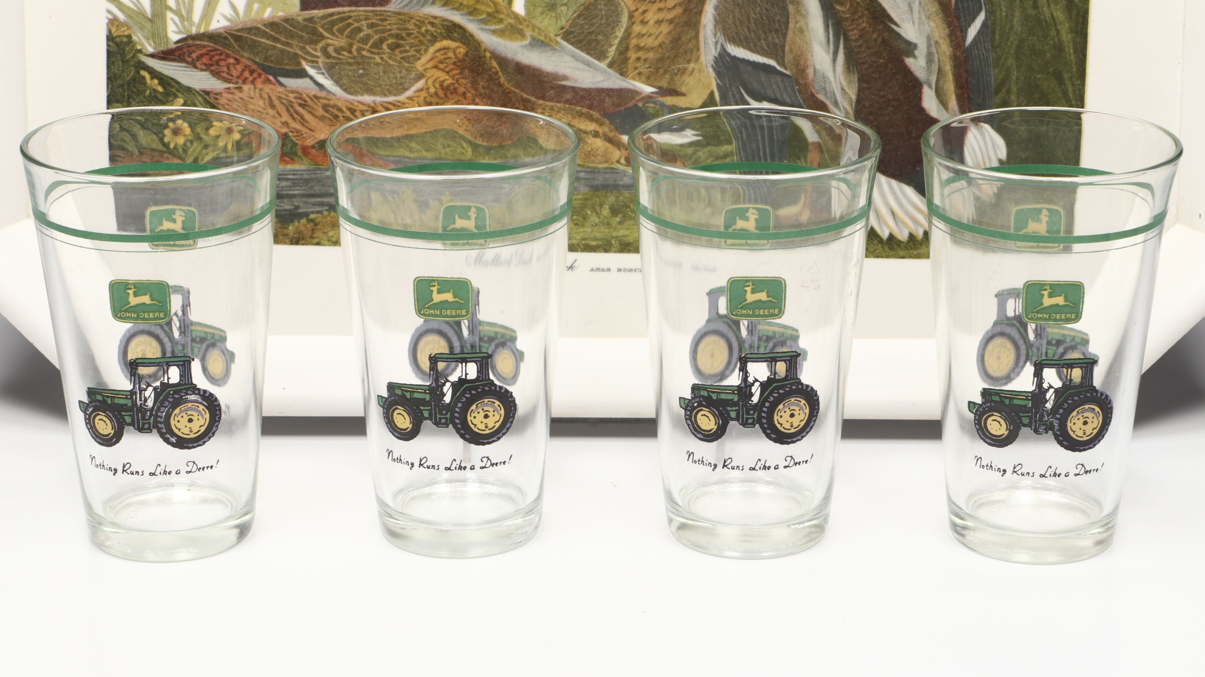 Waverly Products "Mallard Duck" Plastic Tray with Other Tumblers and Moka Pot