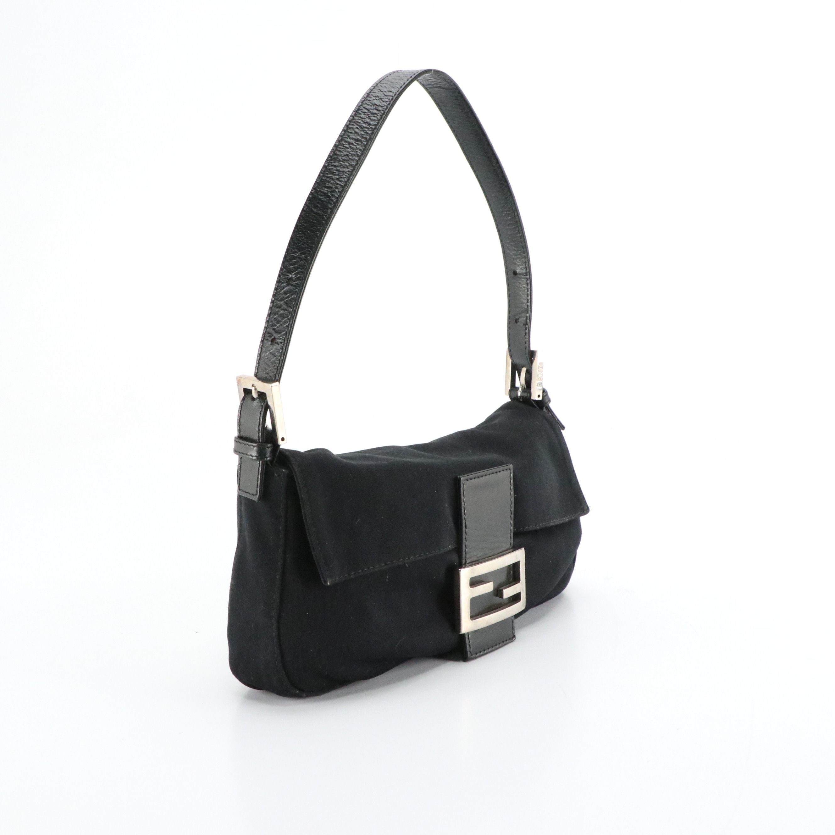 Fendi FF Baguette 26424 in Jersey Textile with Leather Trim
