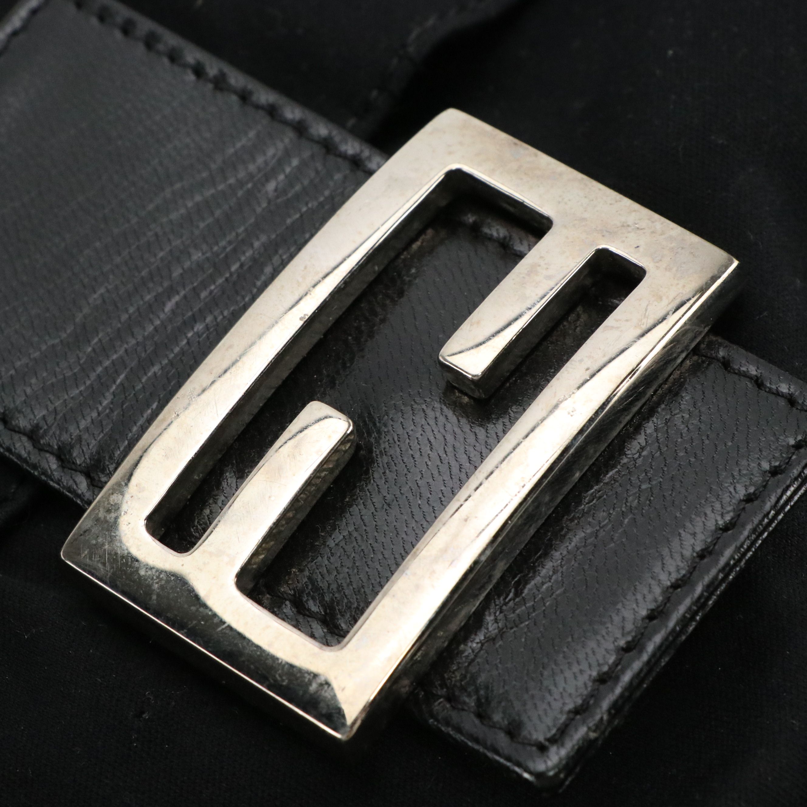 Fendi FF Baguette 26424 in Jersey Textile with Leather Trim