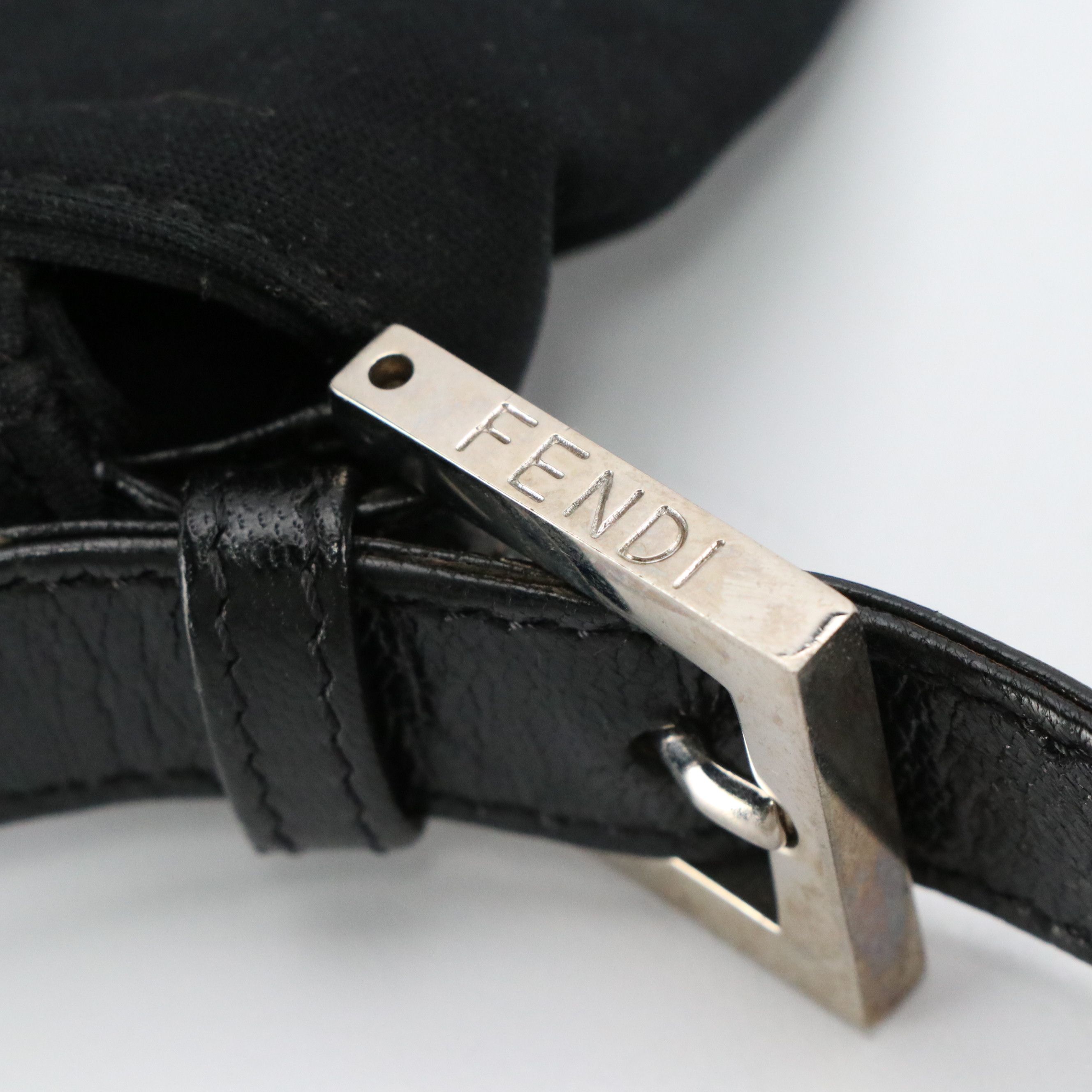 Fendi FF Baguette 26424 in Jersey Textile with Leather Trim