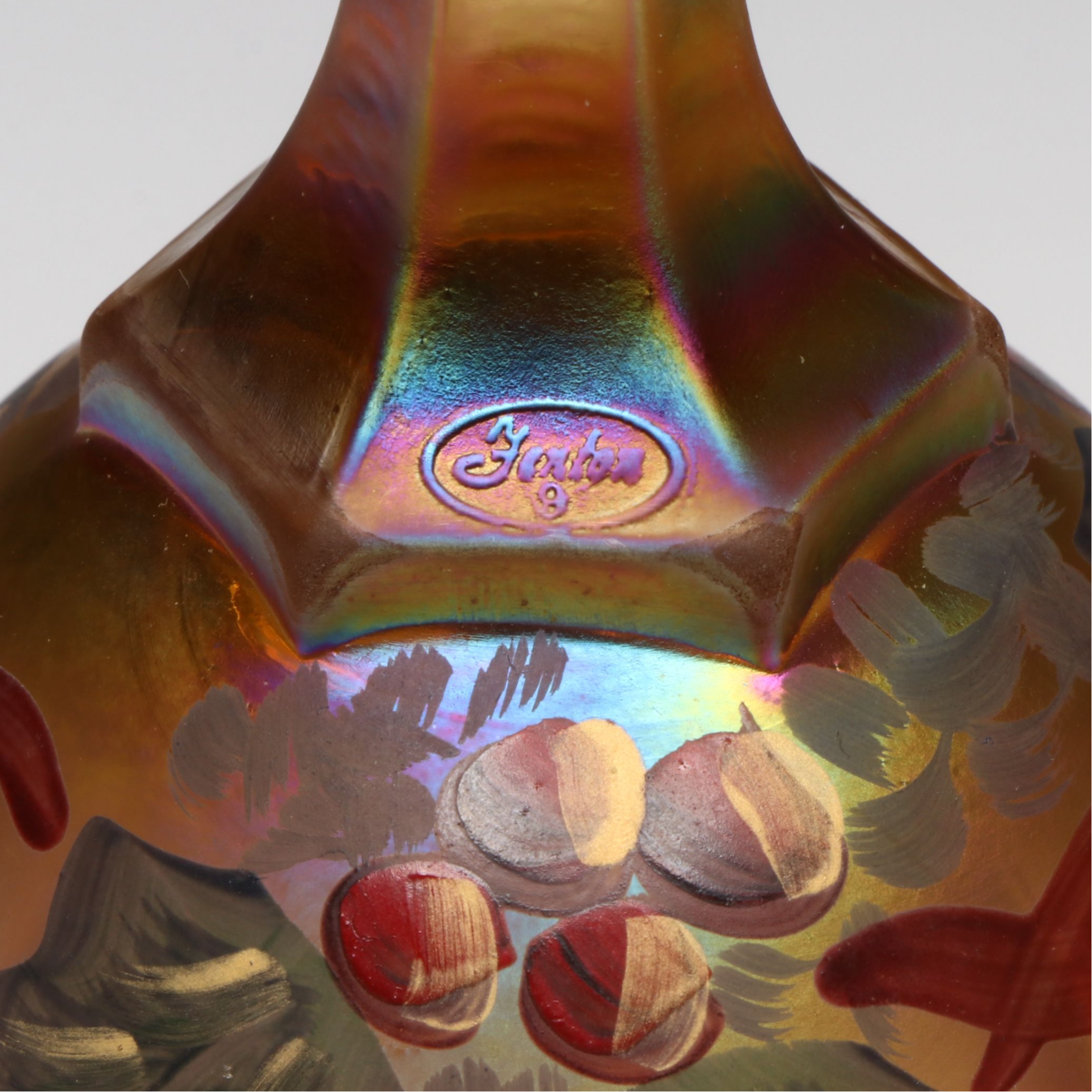 Fenton Hand-Painted Autumn Gold Tulip Votives and Bell with Satin Glass Cat