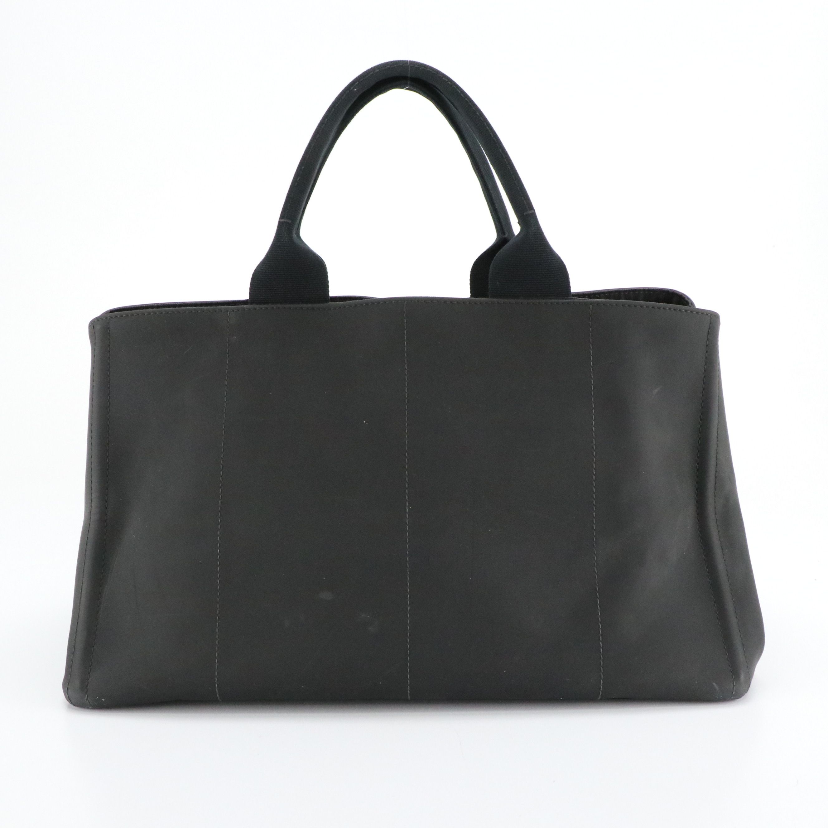 Prada Canapa Logo Large Shopping Tote Bag in Black Tessuto PVC
