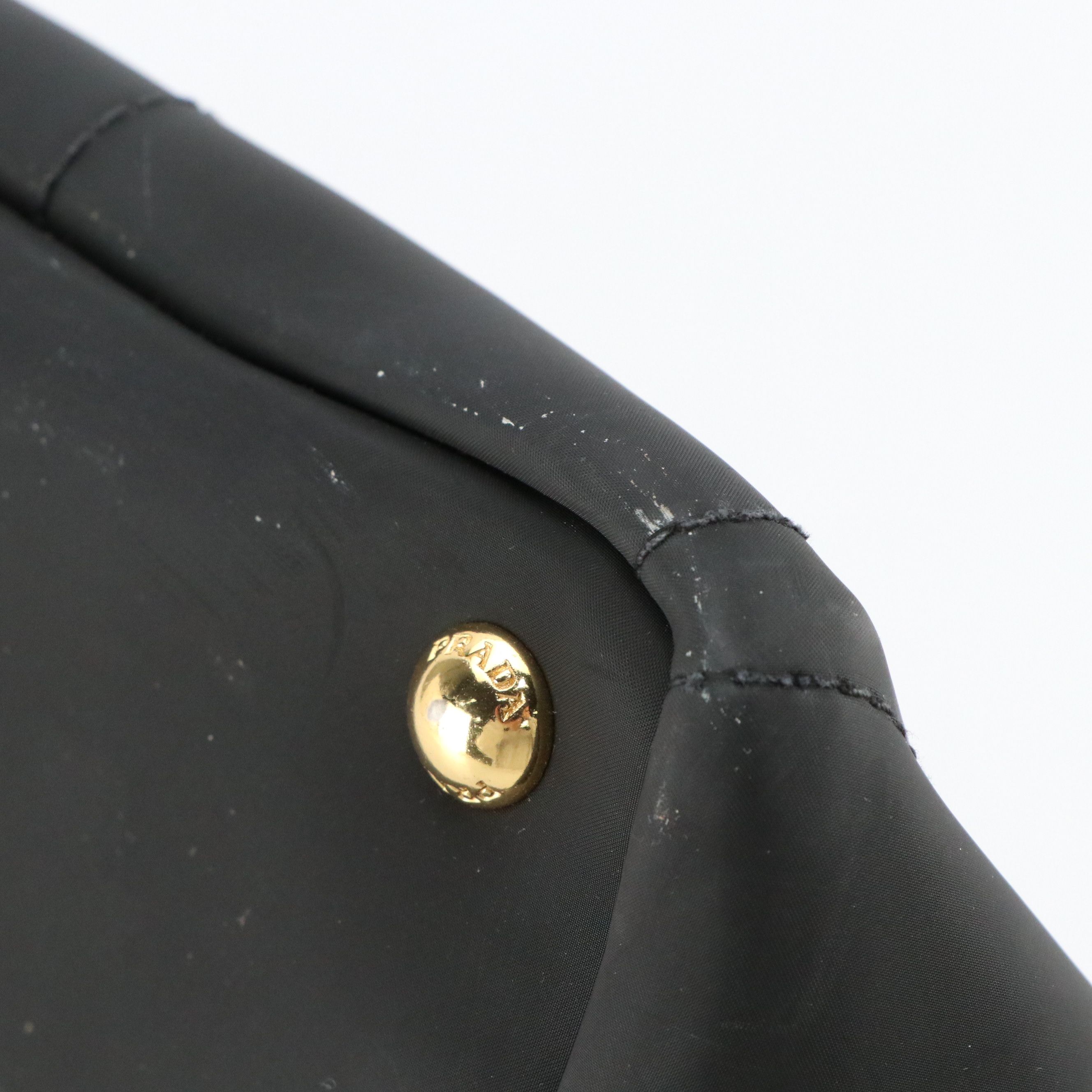 Prada Canapa Logo Large Shopping Tote Bag in Black Tessuto PVC