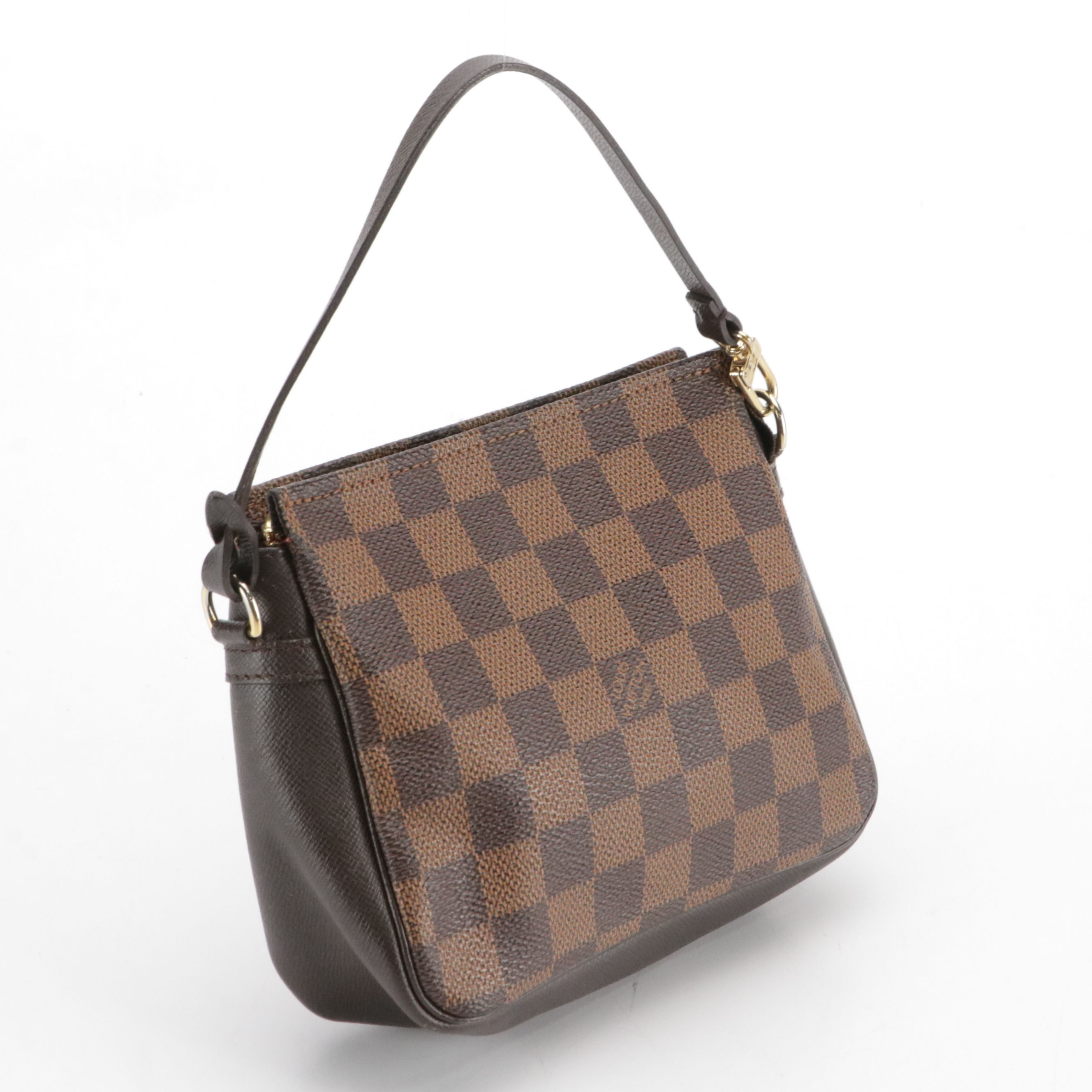 Louis Vuitton Trousse Pochette Bag in Damier Ebene Canvas and Leather
