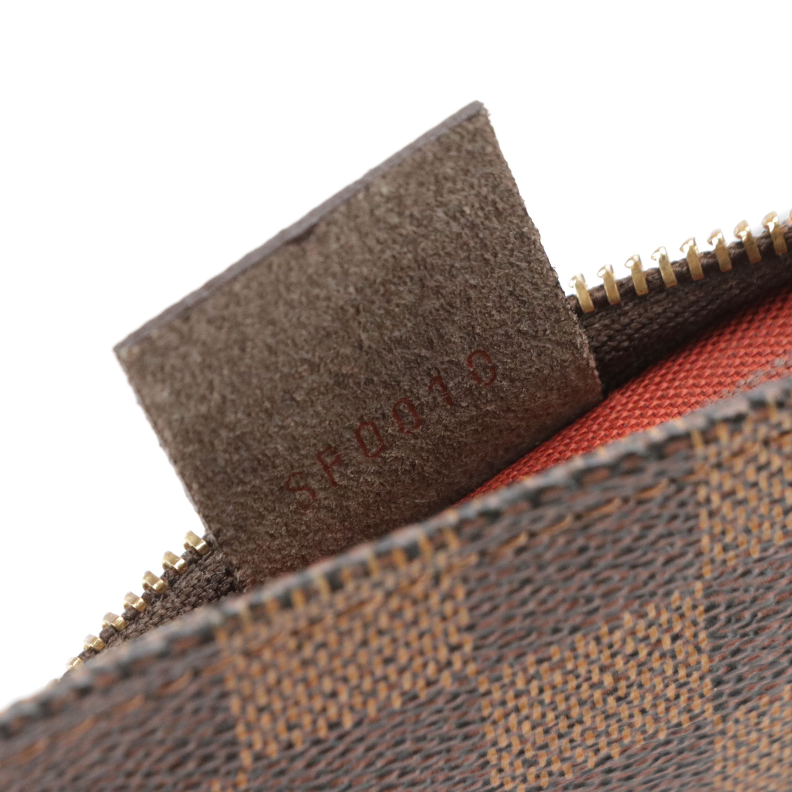 Louis Vuitton Trousse Pochette Bag in Damier Ebene Canvas and Leather