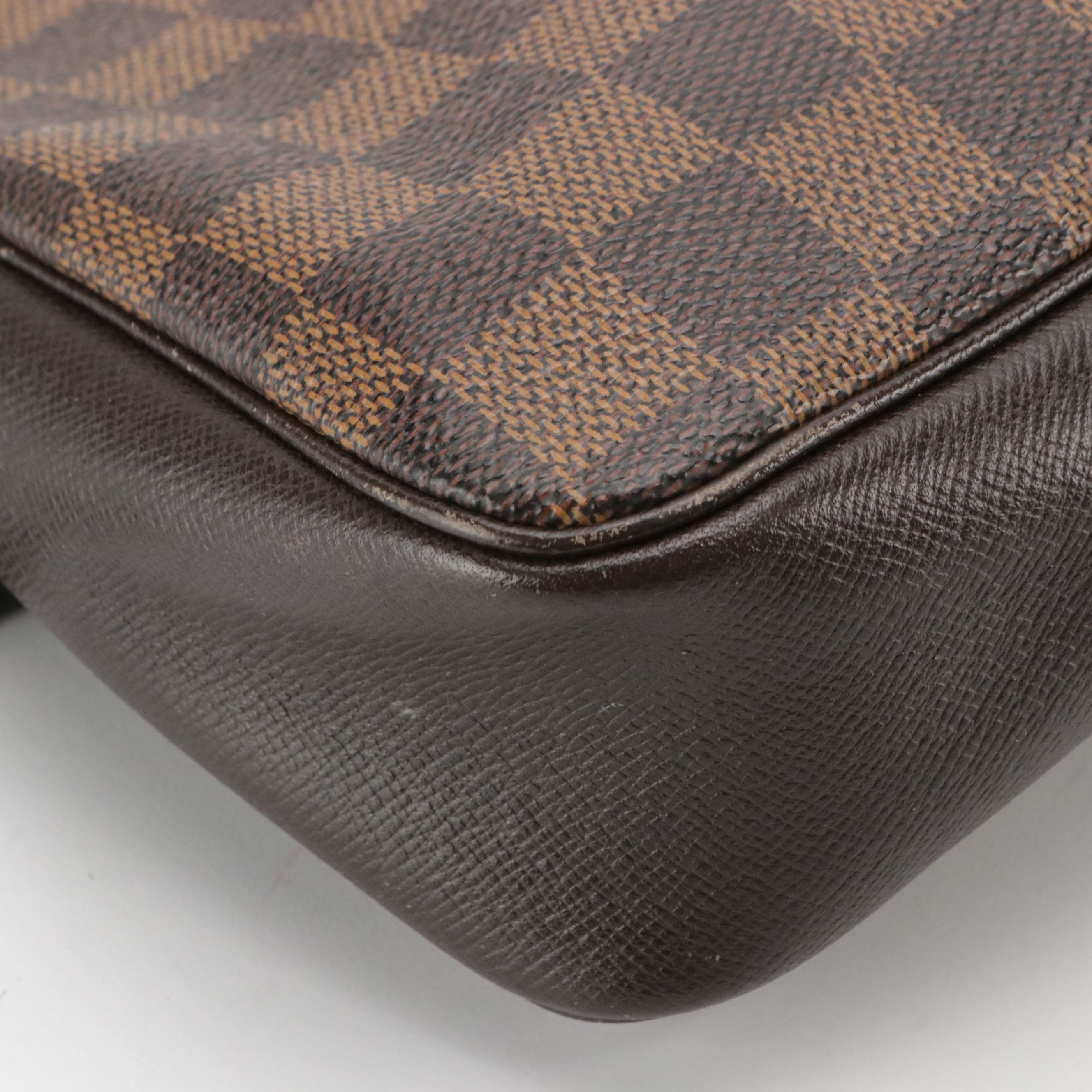 Louis Vuitton Trousse Pochette Bag in Damier Ebene Canvas and Leather