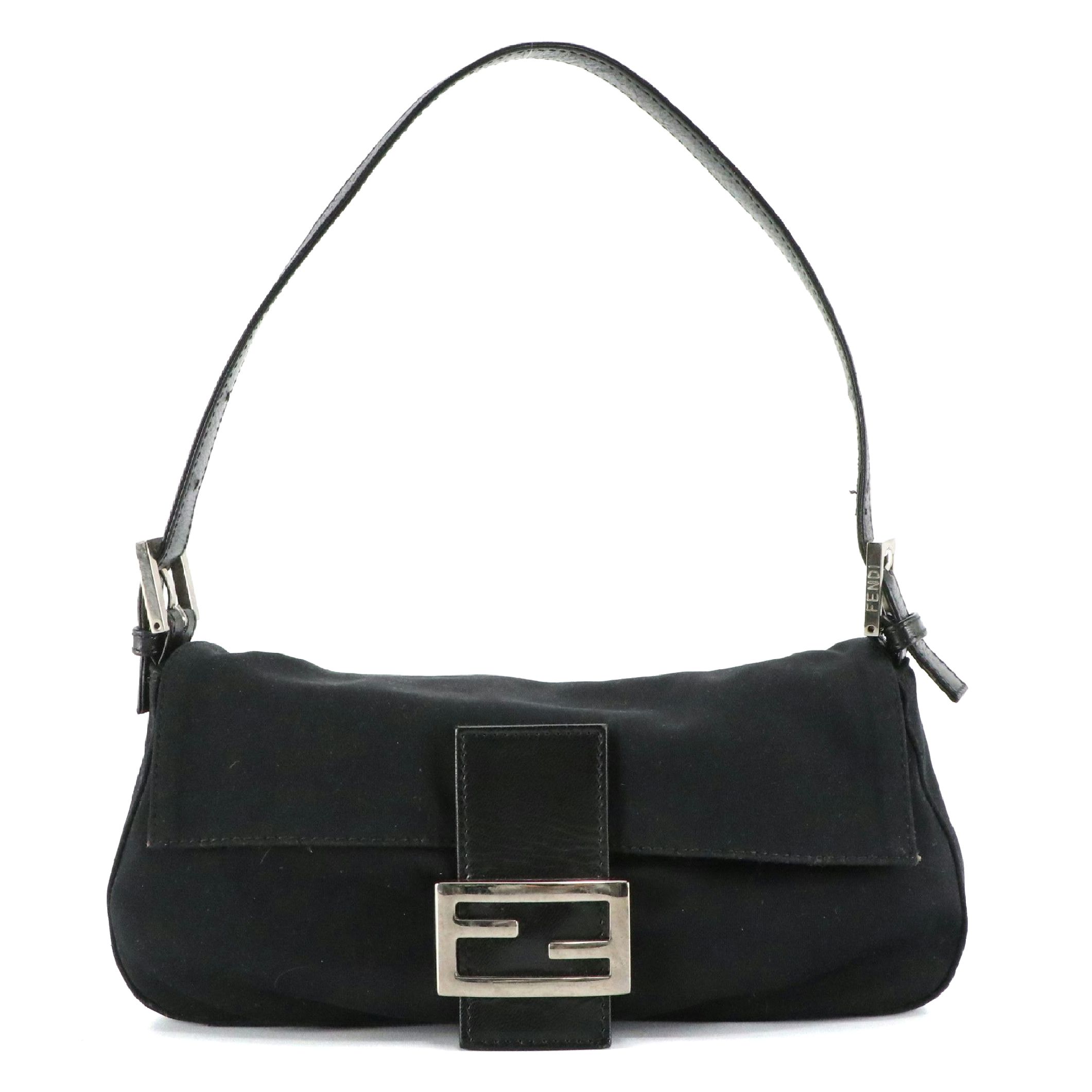 Fendi FF Baguette 26424 in Jersey Textile with Leather Trim