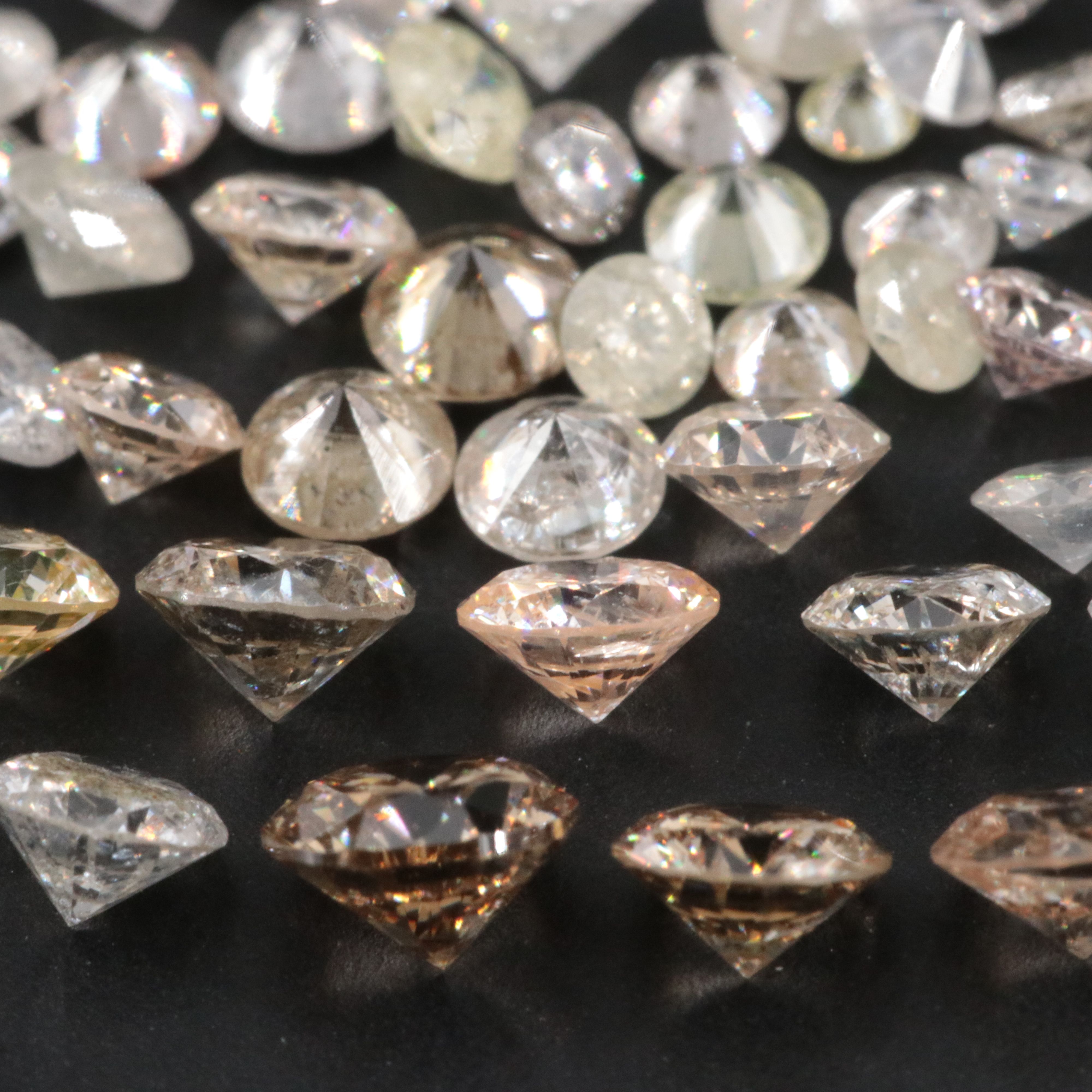 Loose 4.46 CTW Diamond Melee Lot Including Fancy Colors