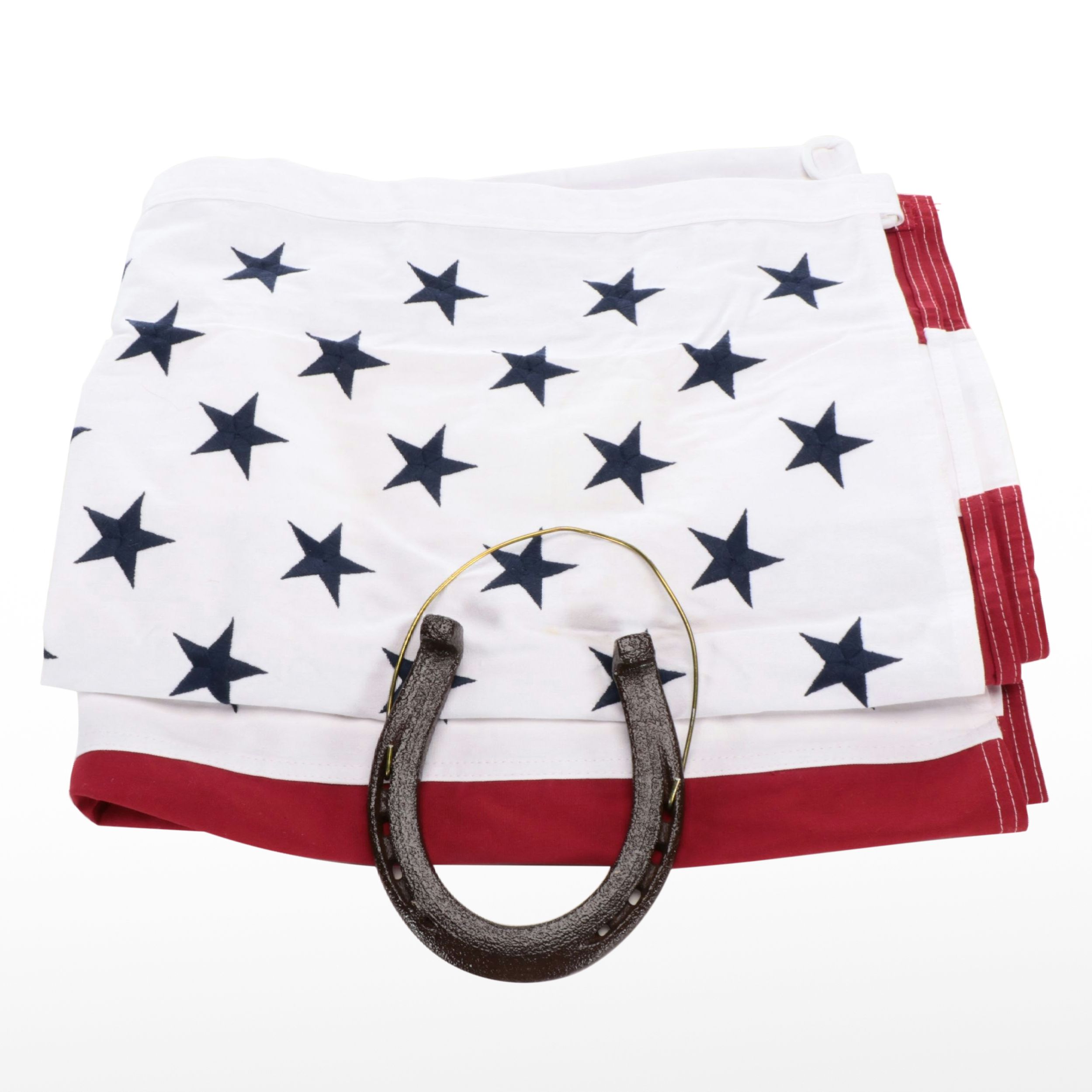 U.S. 50-Star Civil Peace Flag with Horseshoe