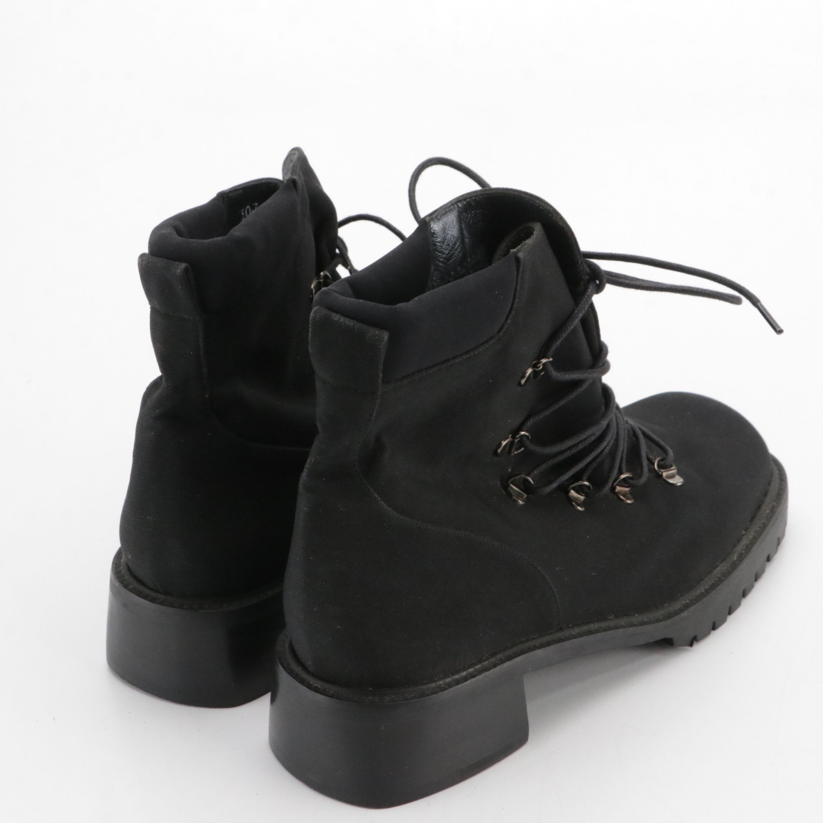 Stuart Weitzman Black Gore Tex Lace-Up Ankle Boots