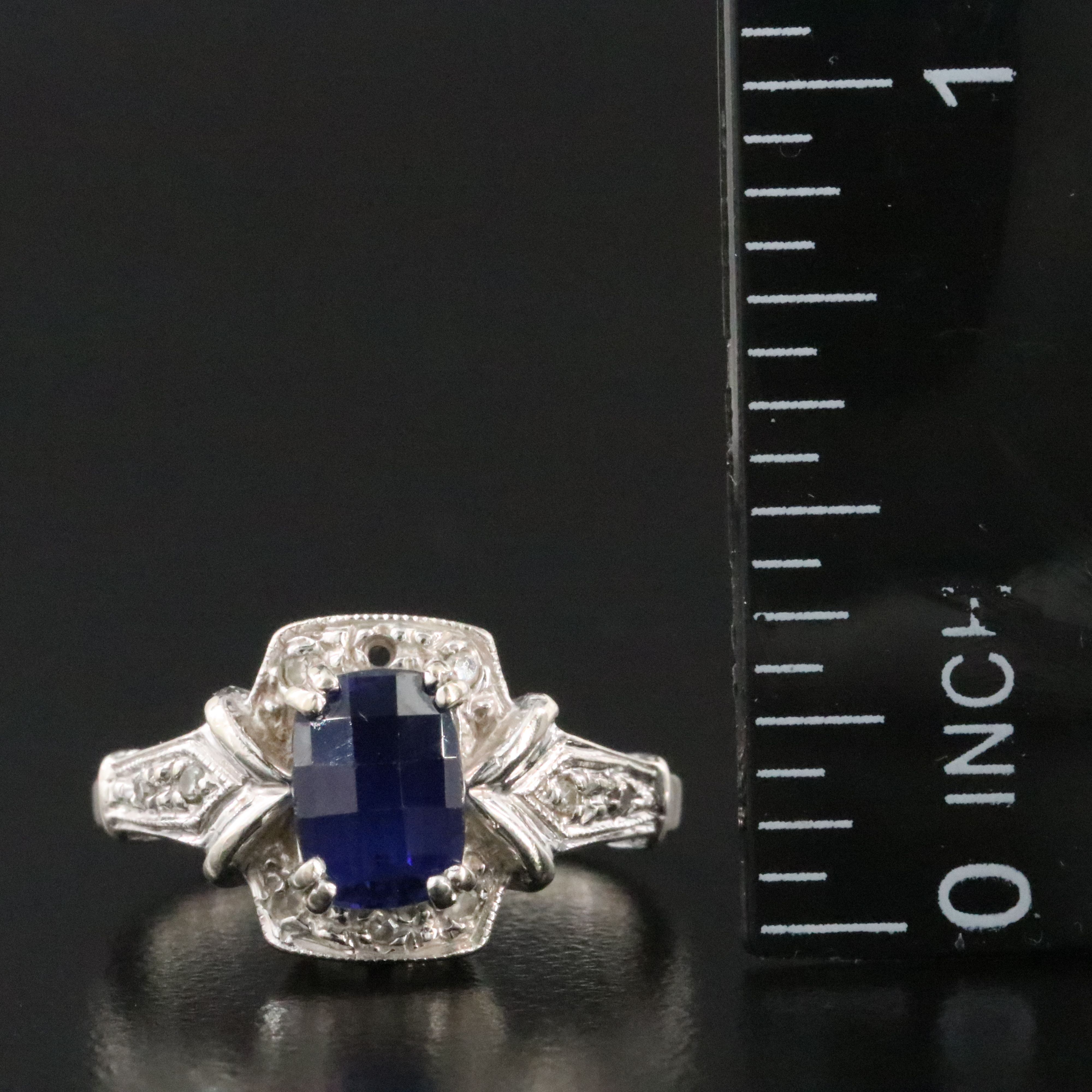 10K Sapphire and Diamond Ring
