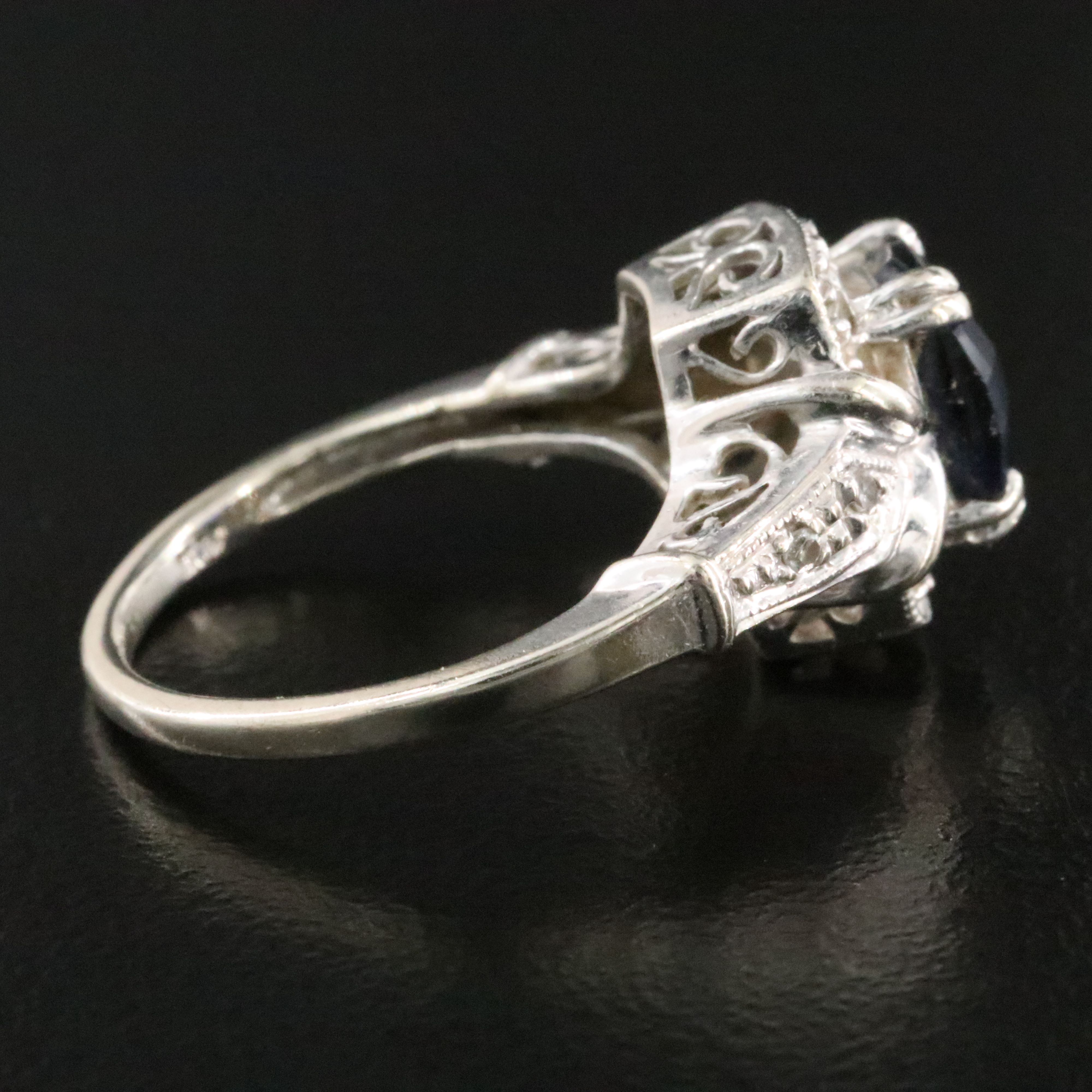 10K Sapphire and Diamond Ring