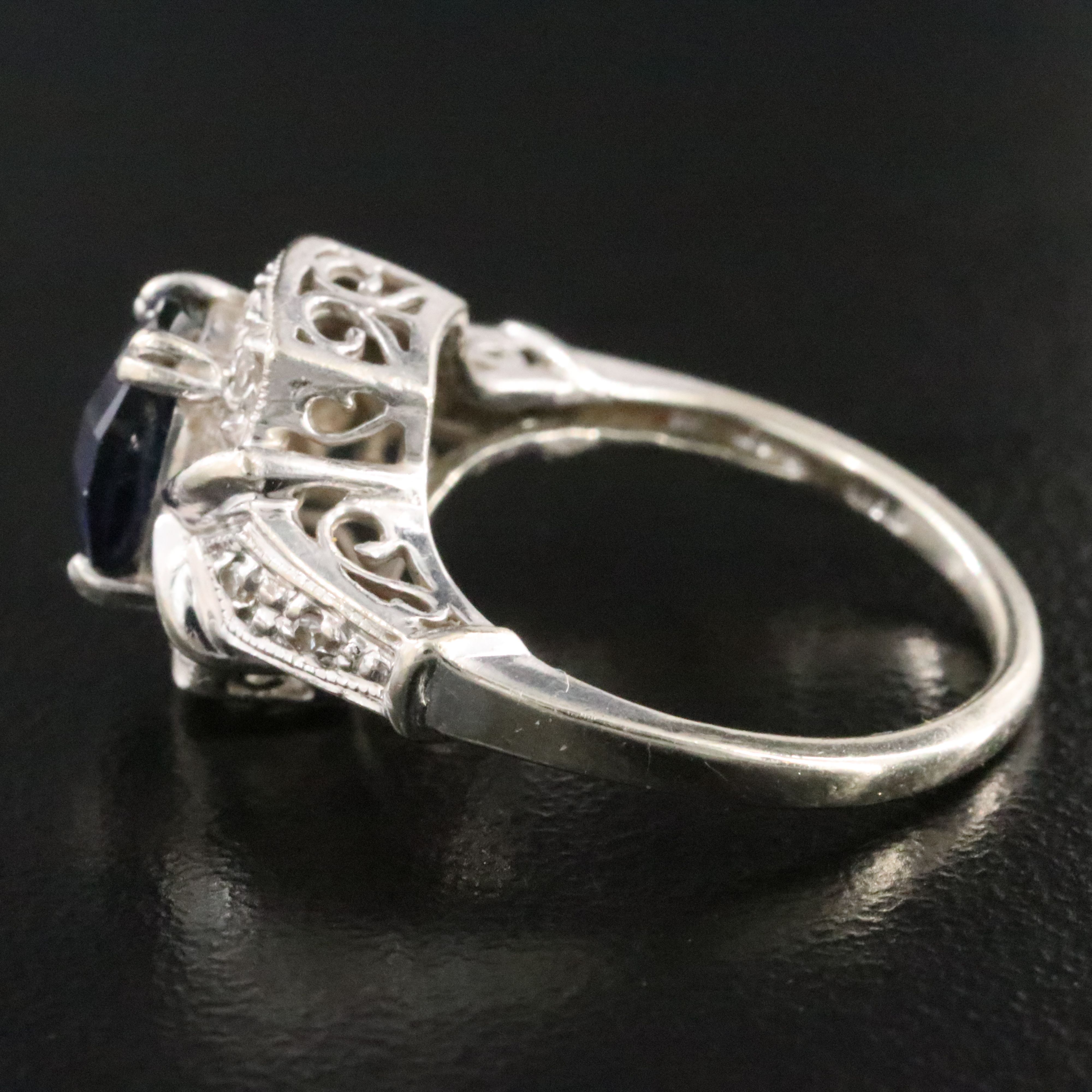 10K Sapphire and Diamond Ring
