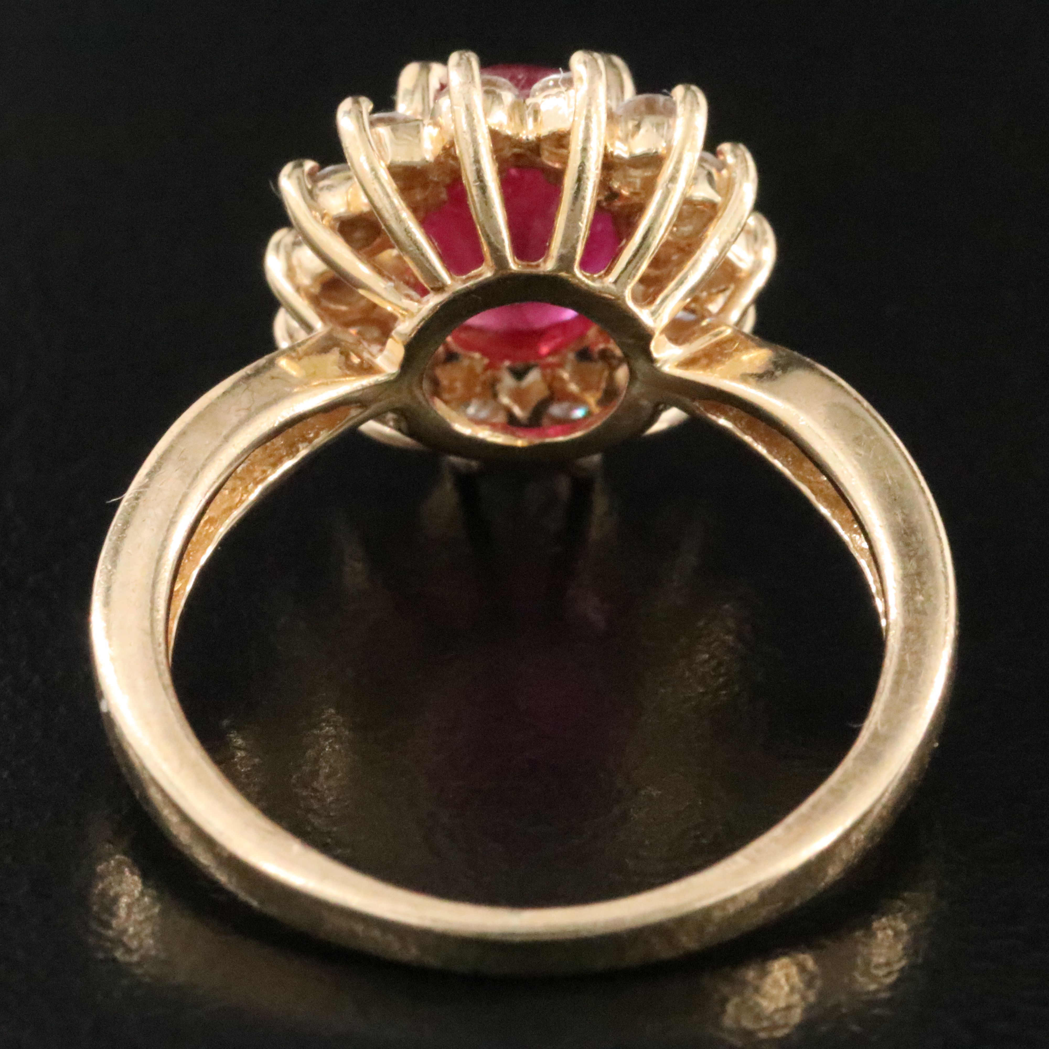 14K Filled Corundum and Diamond Ring