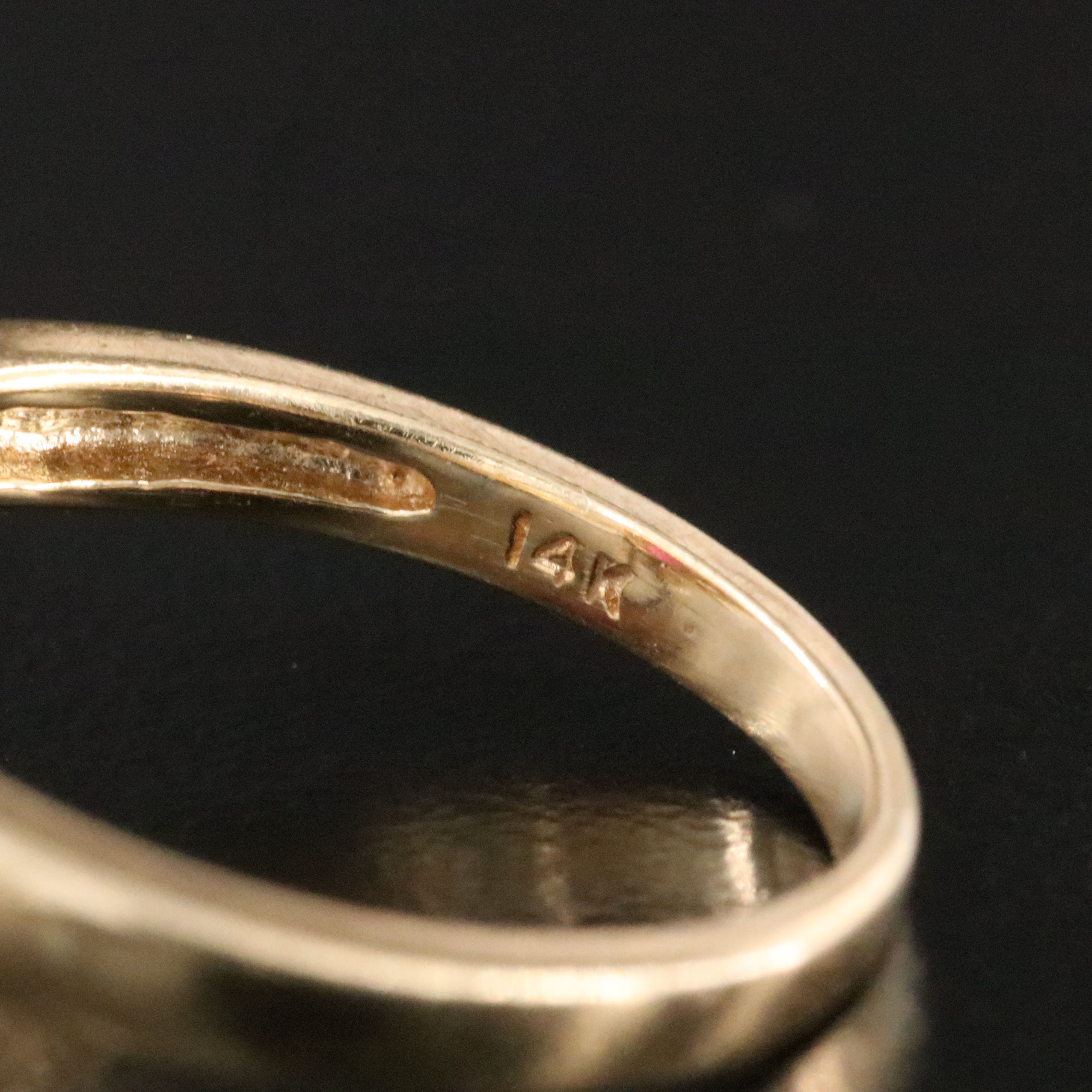 14K Filled Corundum and Diamond Ring