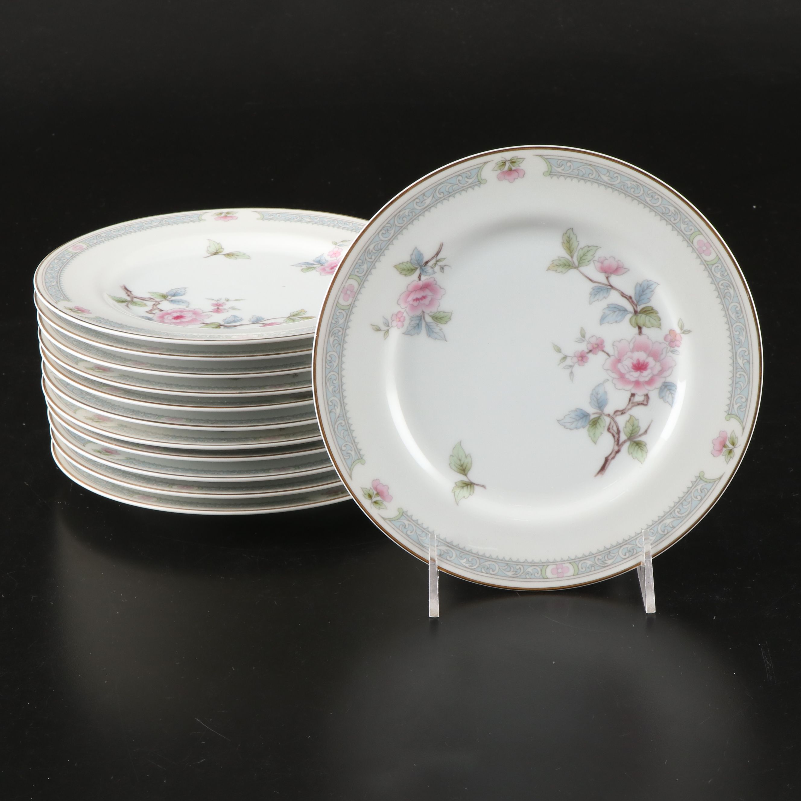 Sears "Peonies" Floral Fine China Porcelain Dinnerware, Late 20th Century