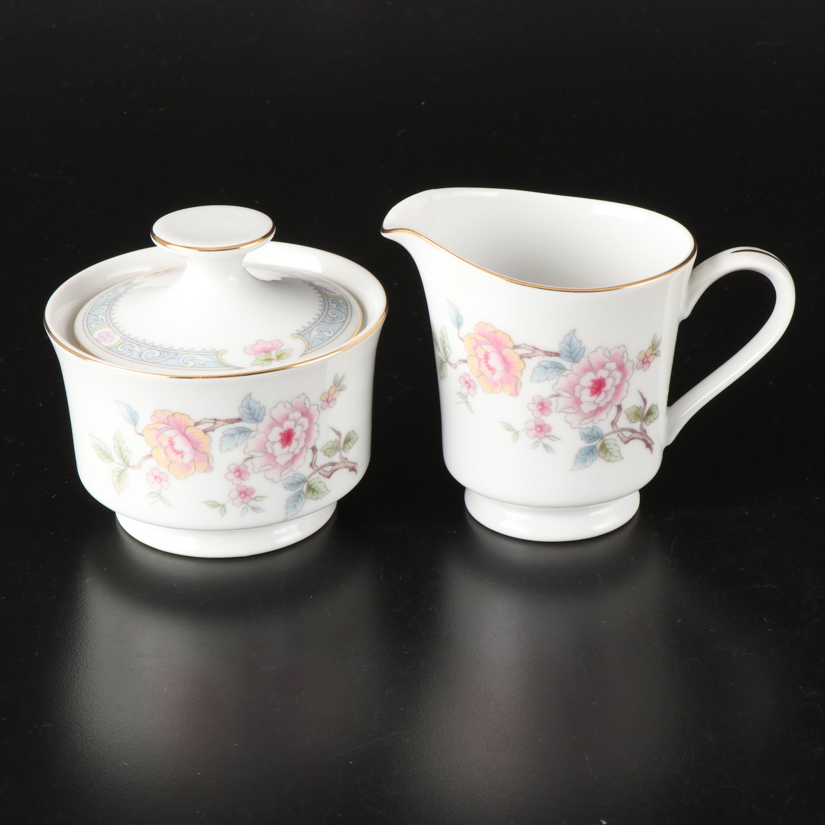 Sears "Peonies" Floral Fine China Porcelain Dinnerware, Late 20th Century