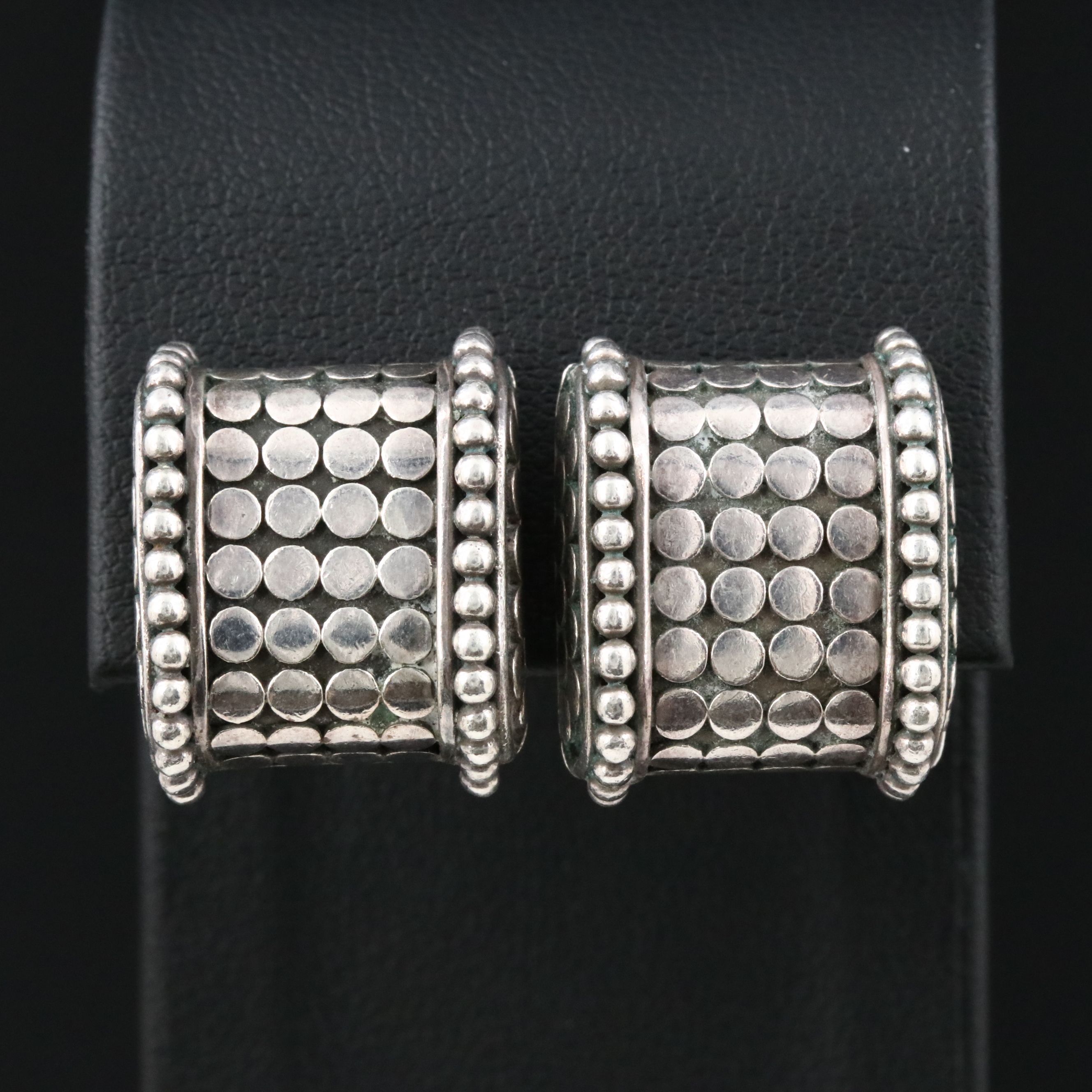 John Hardy Dot Sterling Square Clip Earrings