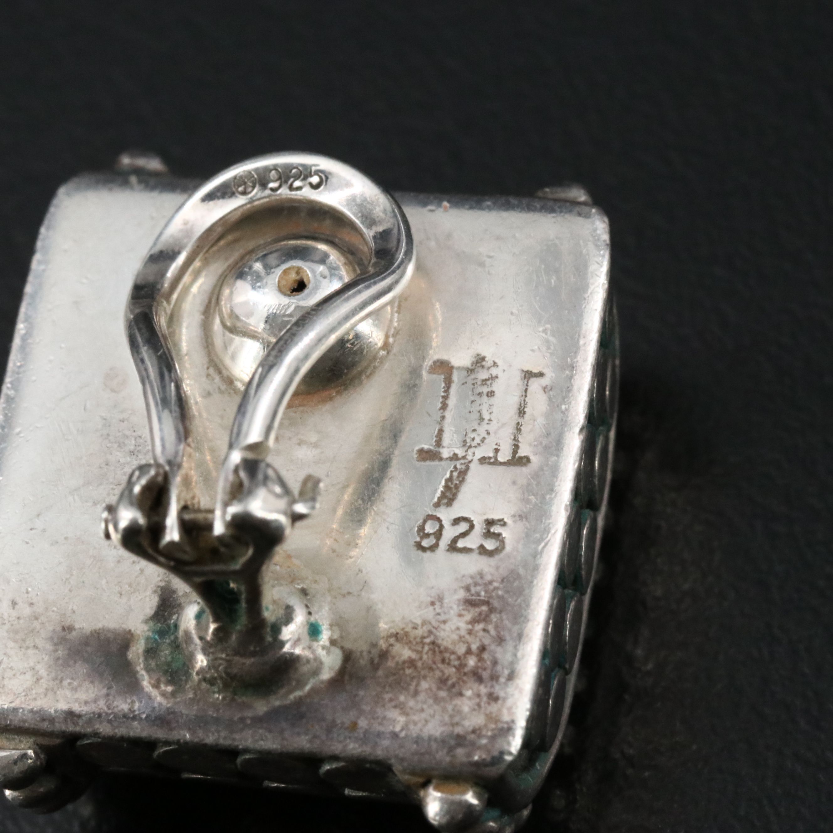 John Hardy Dot Sterling Square Clip Earrings