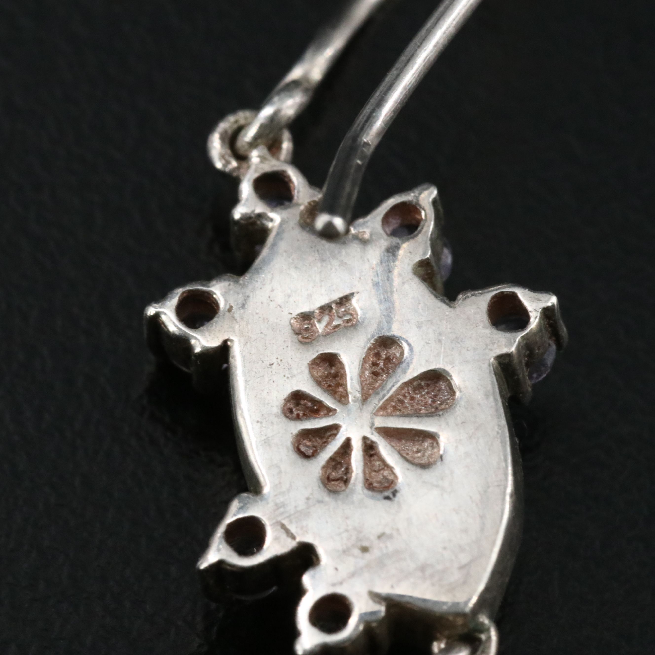 Sterling Larimar and Tanzanite Earrings