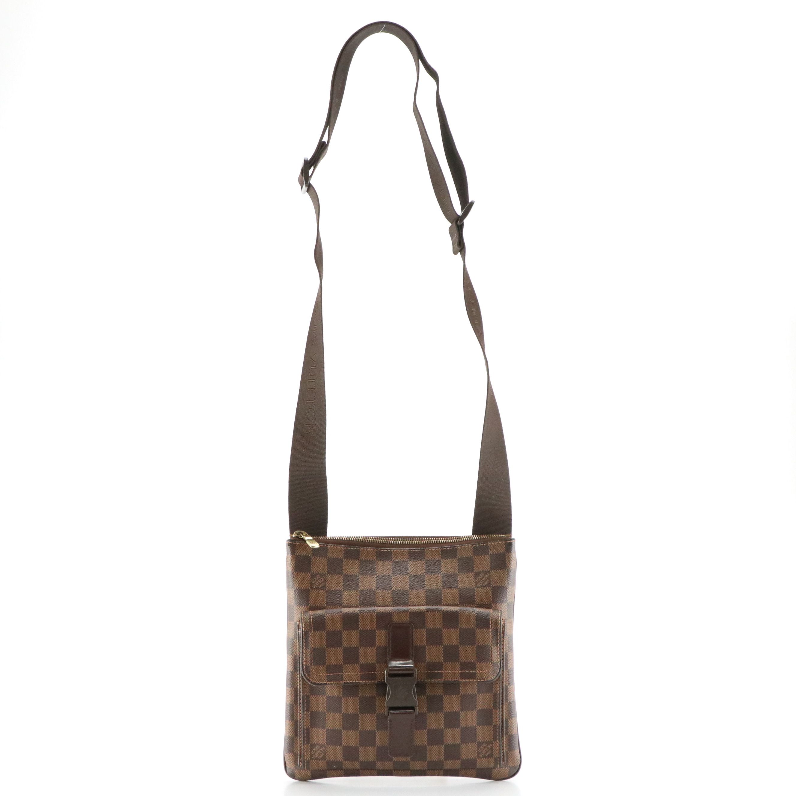 Louis Vuitton Pochette Melville Crossbody Bag in Damier Ebene Canvas