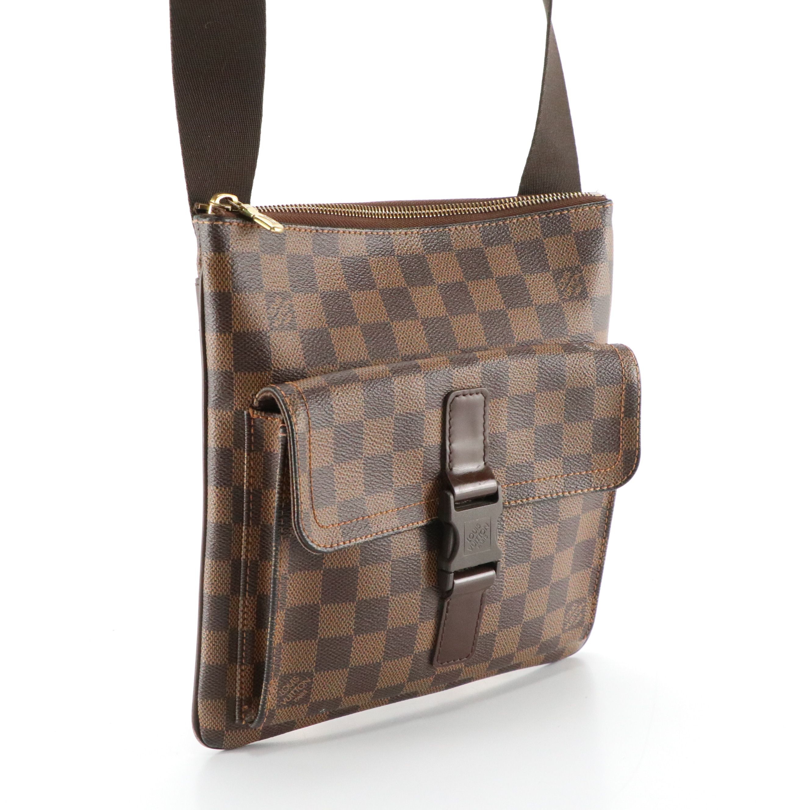 Louis Vuitton Pochette Melville Crossbody Bag in Damier Ebene Canvas