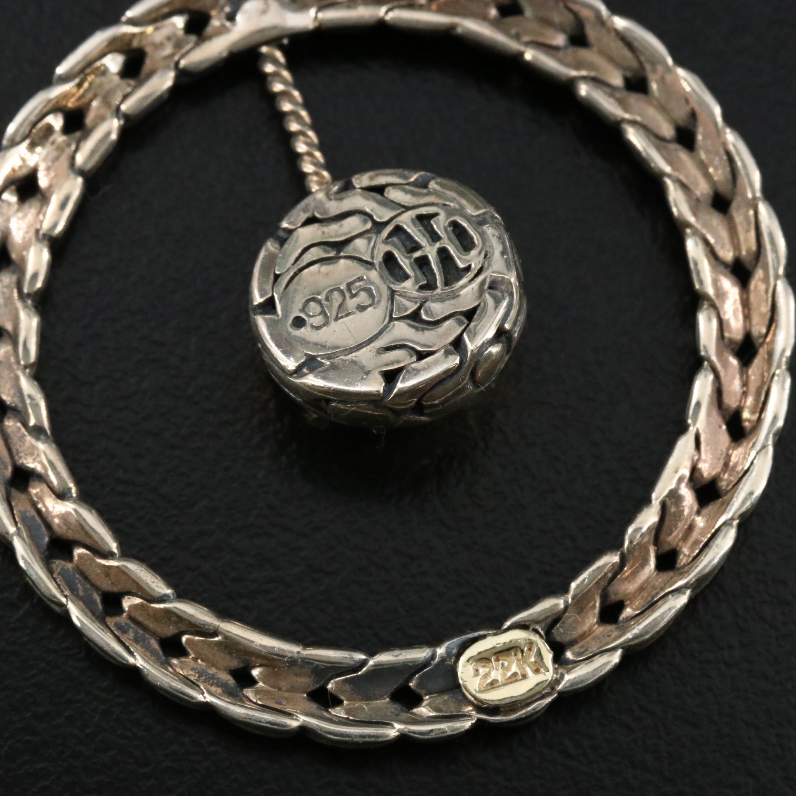 John Hardy Classic Chain Sterling Door Knocker Earrings with Palu 22K Drops