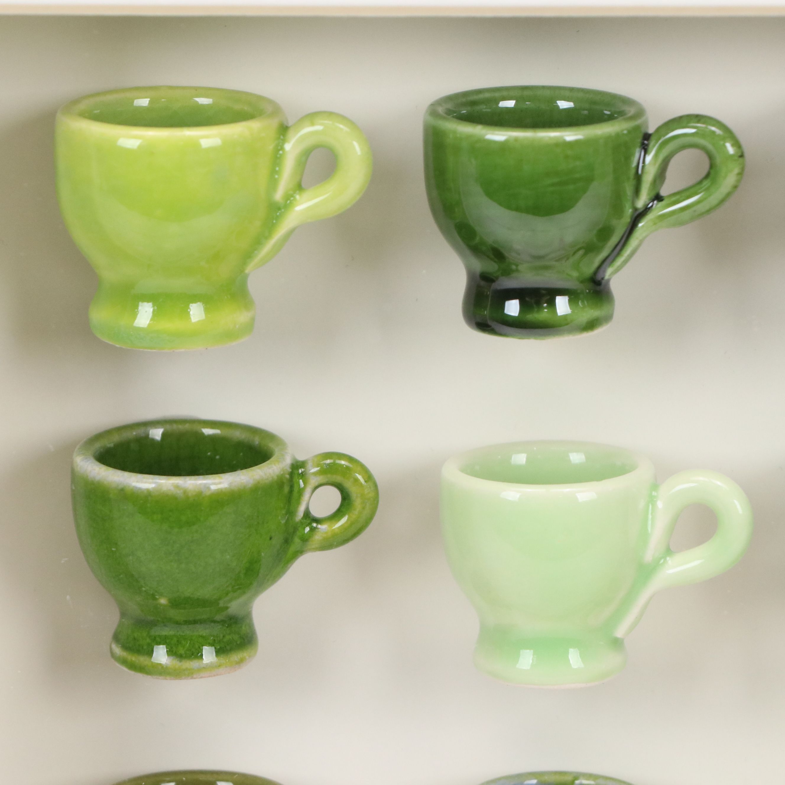 Carlos Silva Miniature Glazed Ceramic Teacup Display, 2012