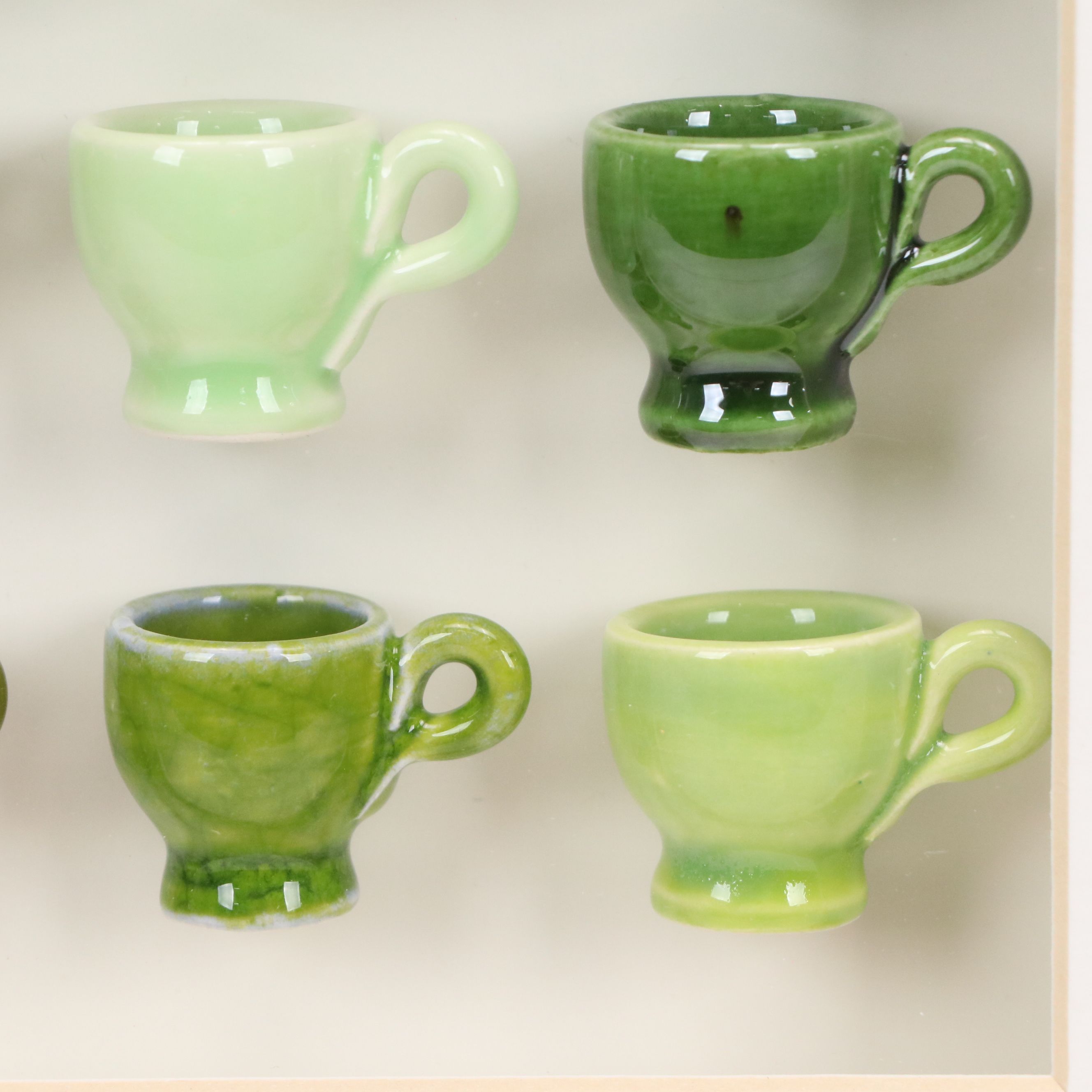 Carlos Silva Miniature Glazed Ceramic Teacup Display, 2012