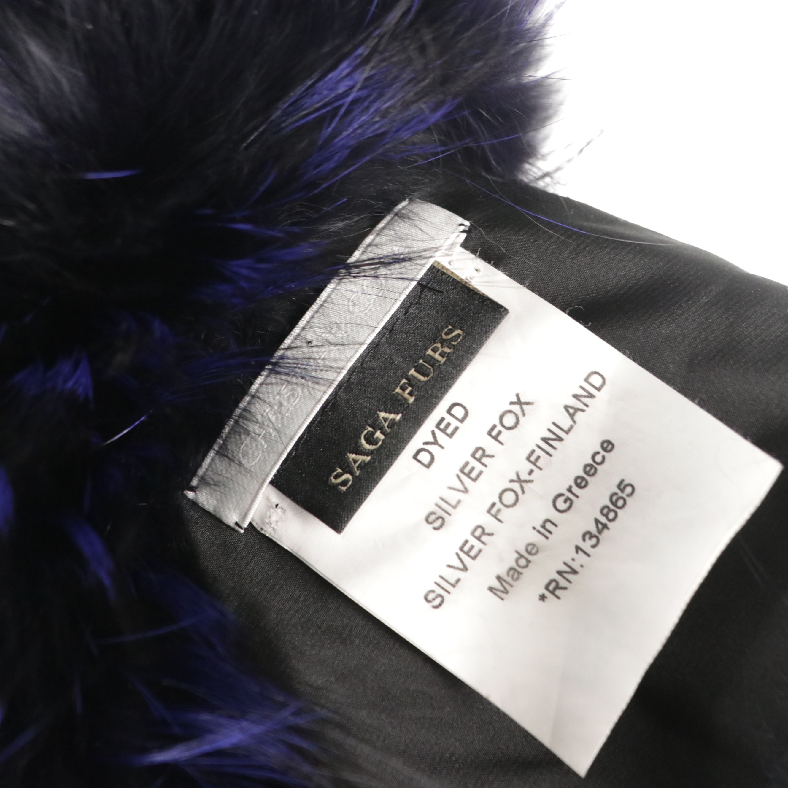 Christian Cota x Saga Furs Dyed Silver Fox Fur Stole with Tails