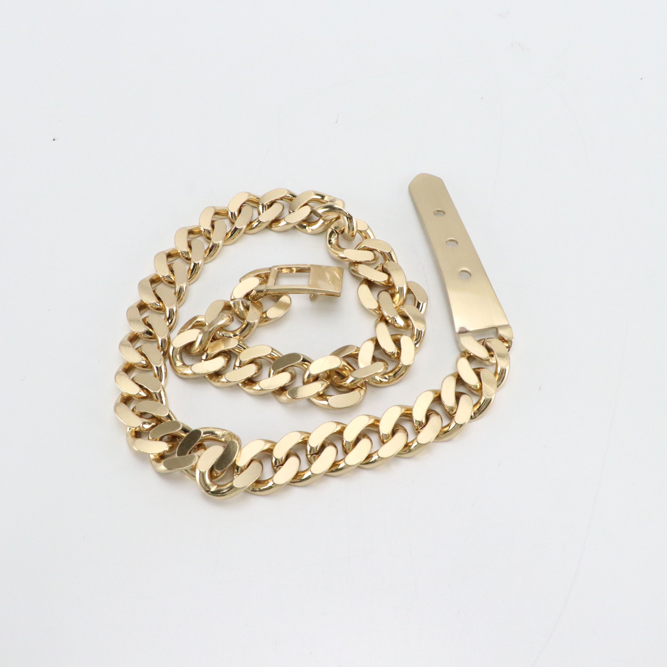 Malini Sulaika Gold Tone Mesh Bag and Thomas Wylde Chain Link Belt