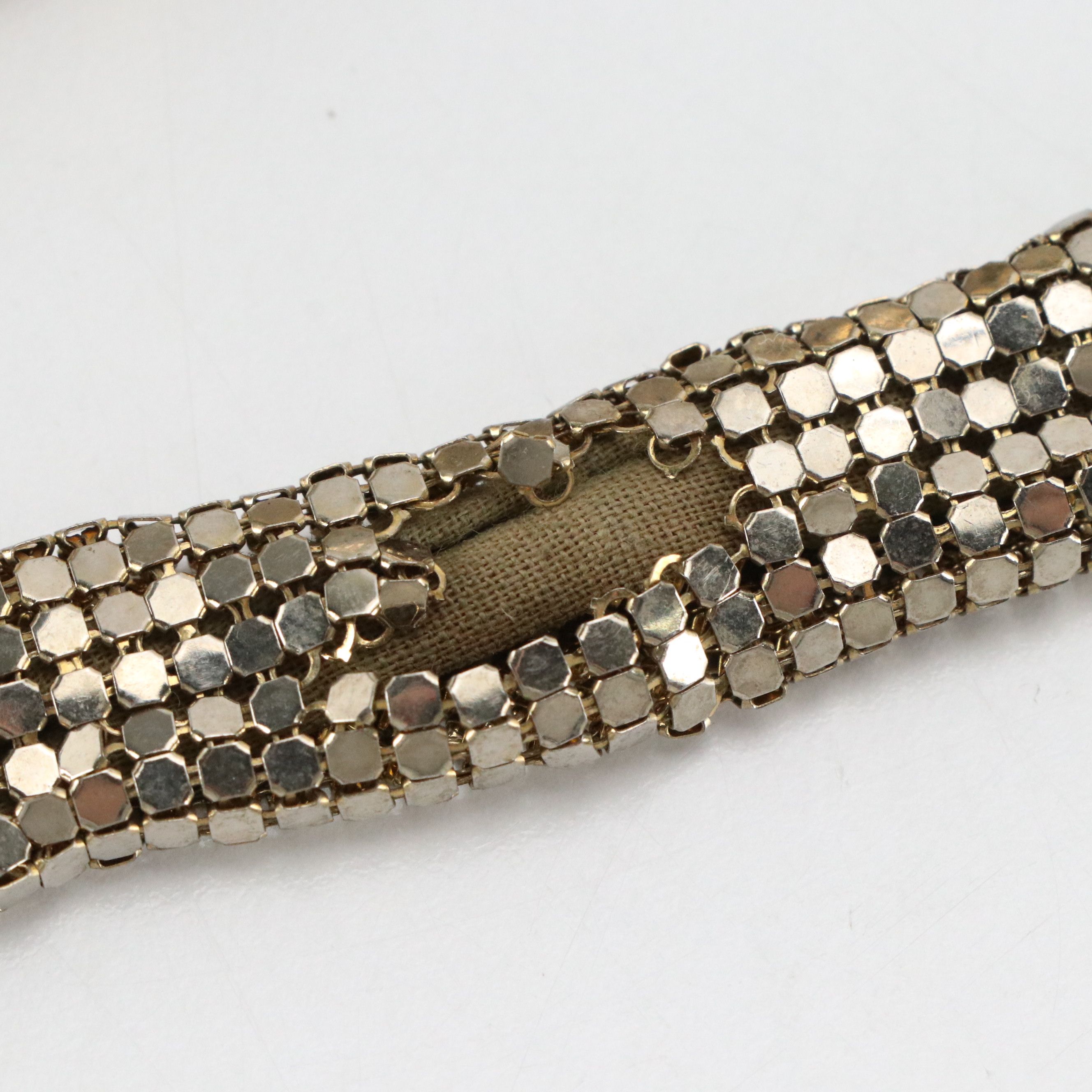 Malini Sulaika Gold Tone Mesh Bag and Thomas Wylde Chain Link Belt