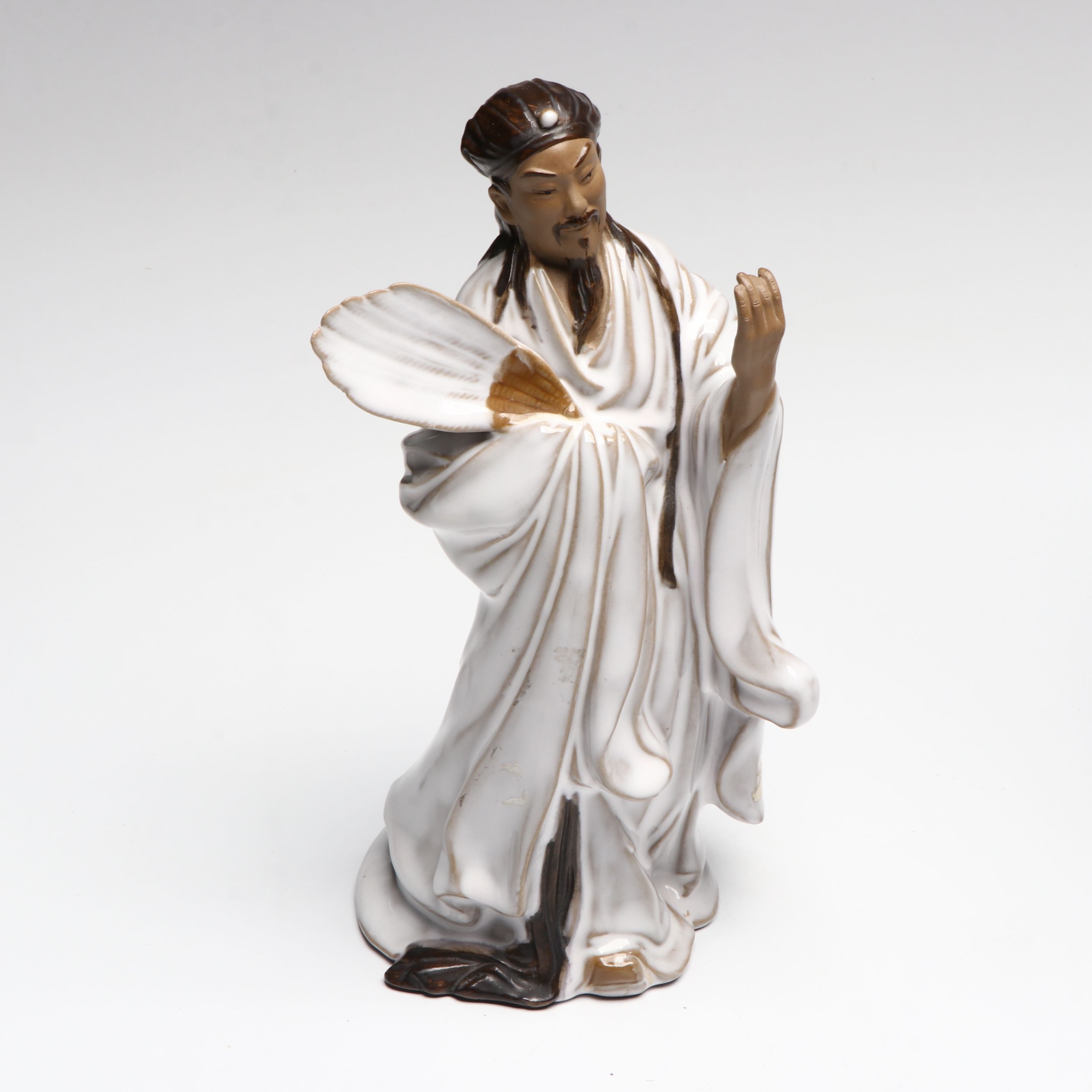 Chinese Republic Period Famille Rose Porcelain Vase, "Lan Caihe", Shiwan Figures