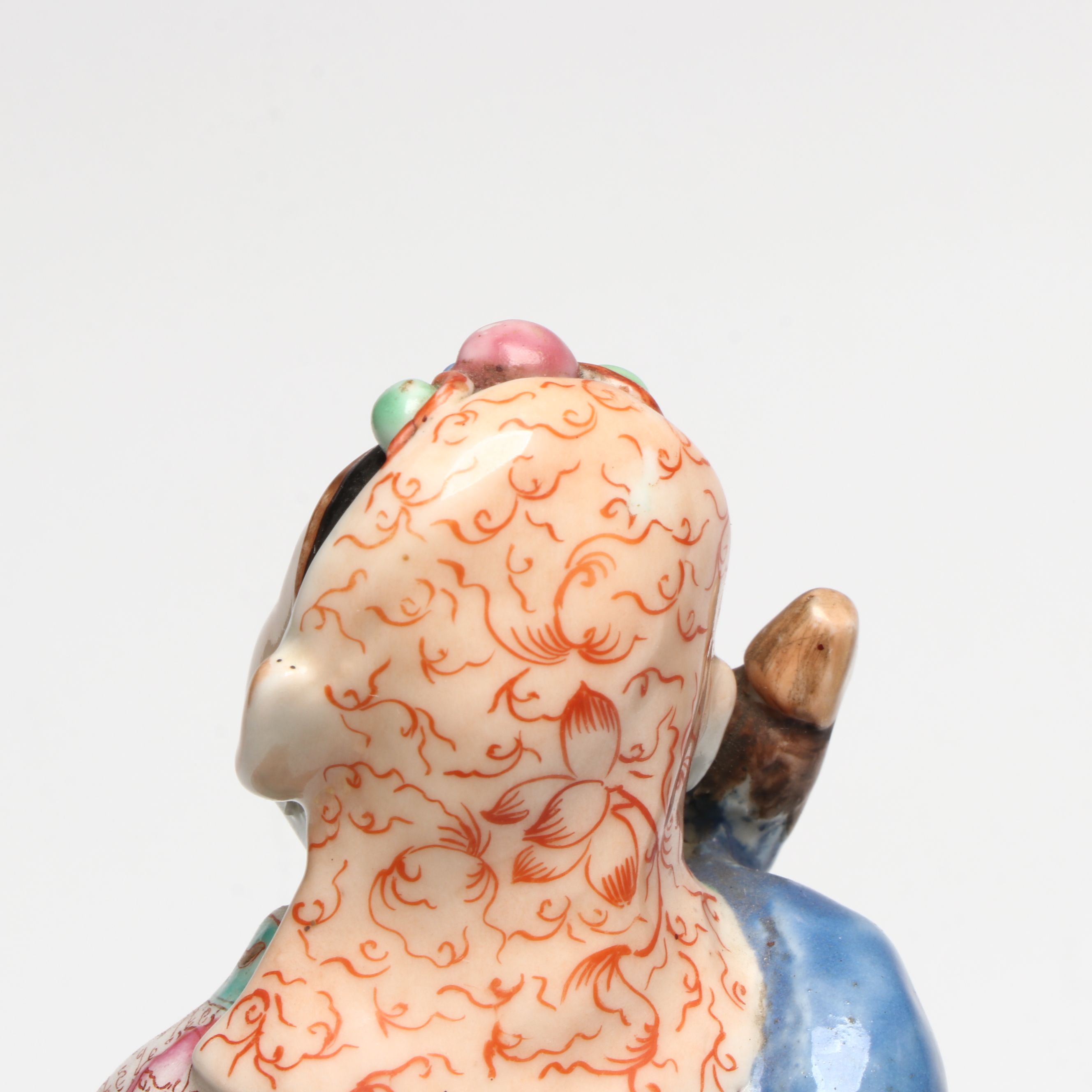 Chinese Republic Period Famille Rose Porcelain Vase, "Lan Caihe", Shiwan Figures