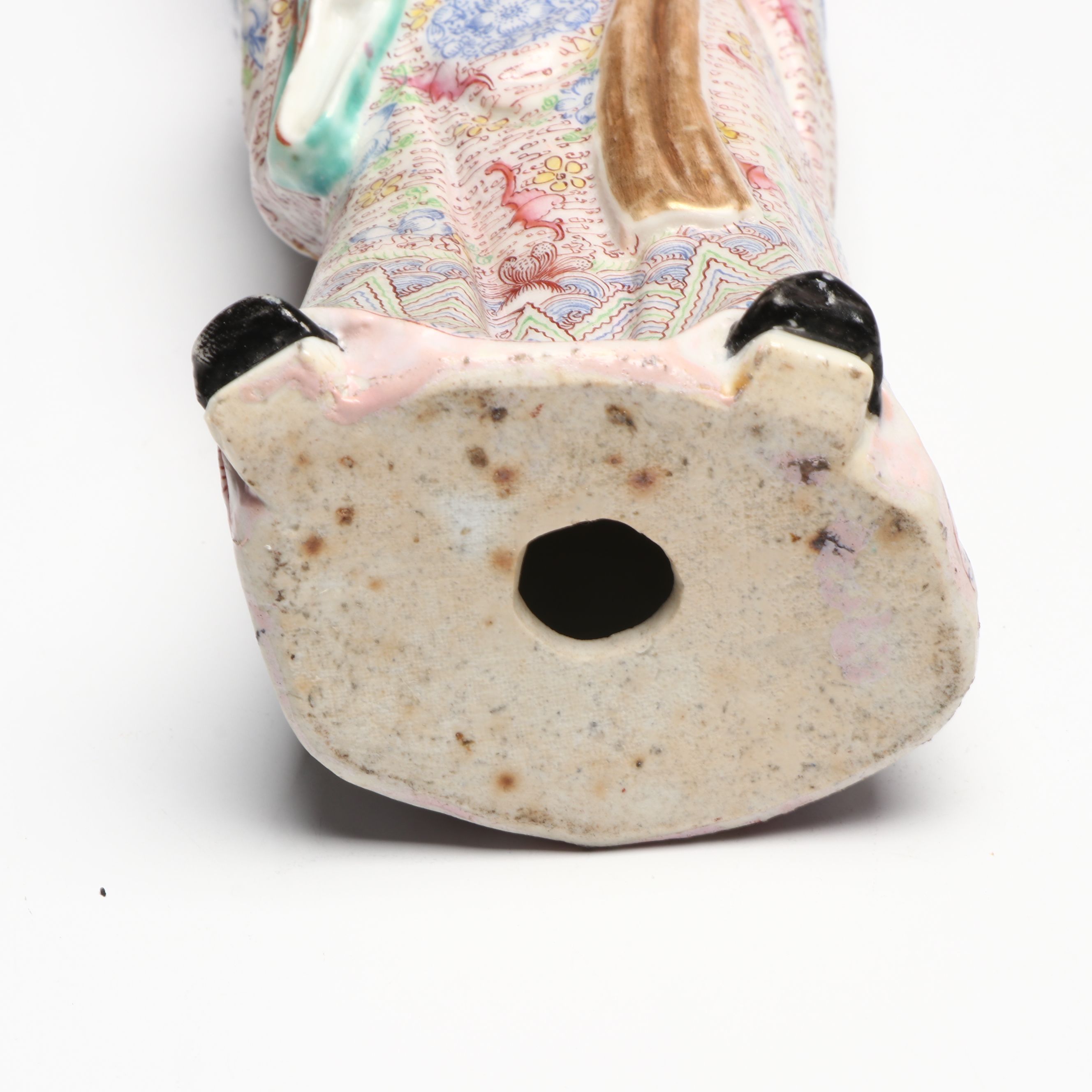 Chinese Republic Period Famille Rose Porcelain Vase, "Lan Caihe", Shiwan Figures